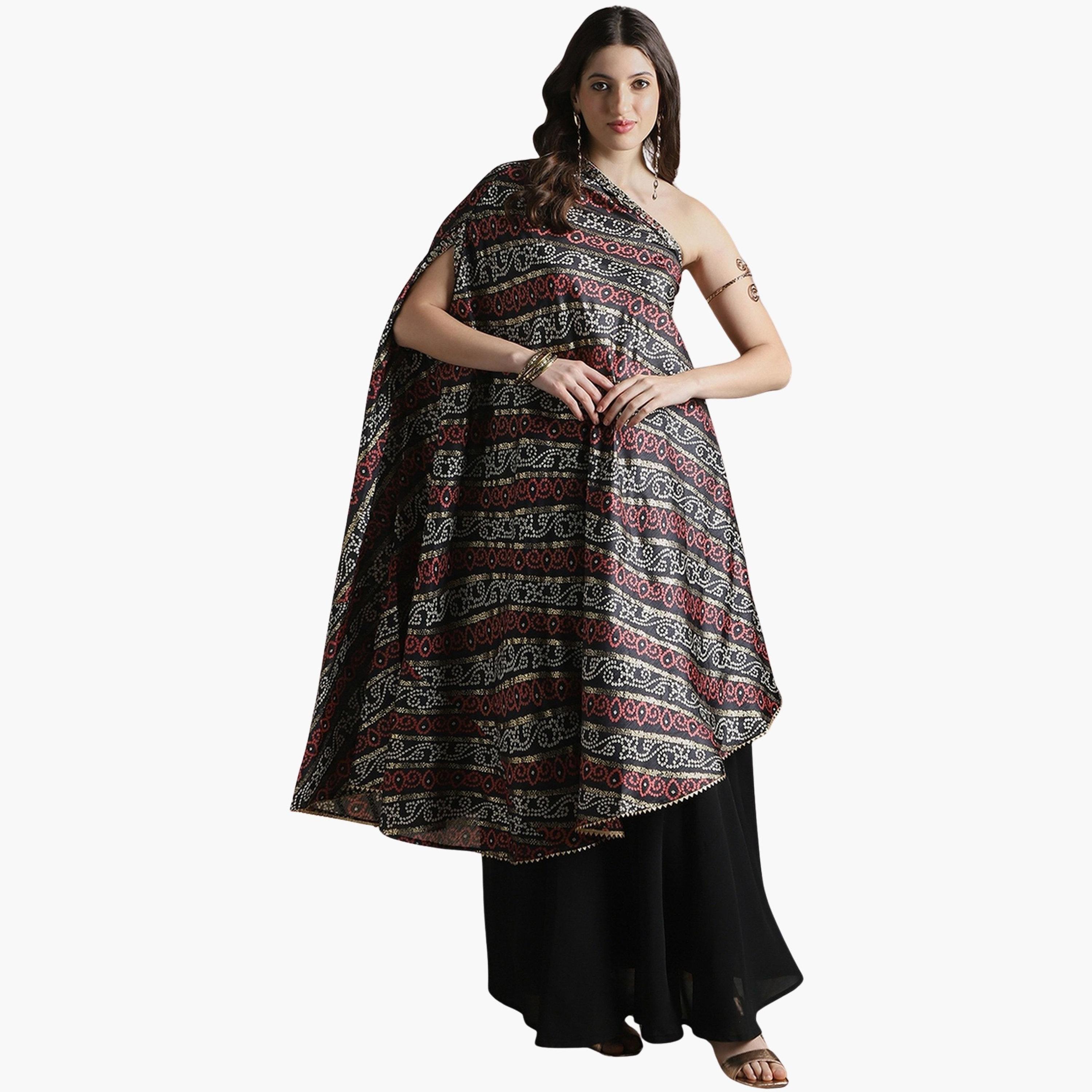 Globus X Styli Women Bandhani Printed Kurta and Flared Palazzos Fusion Co-ords-women-clothing-coordsets-image-1