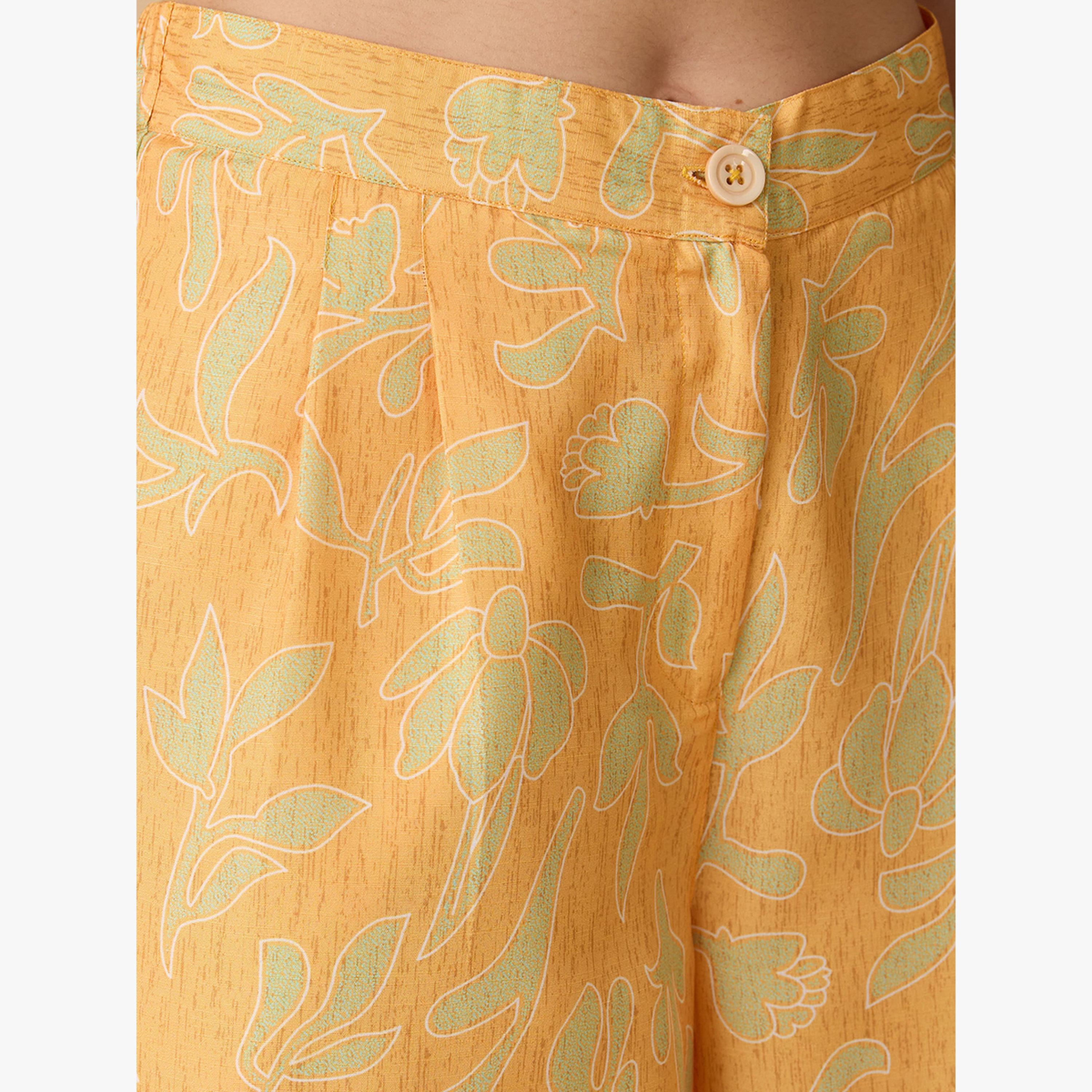 Globus X Styli Women Printed Crop Shirt and Wide Leg Trousers Fusion Co-Ords-women-clothing-coordsets-image-5