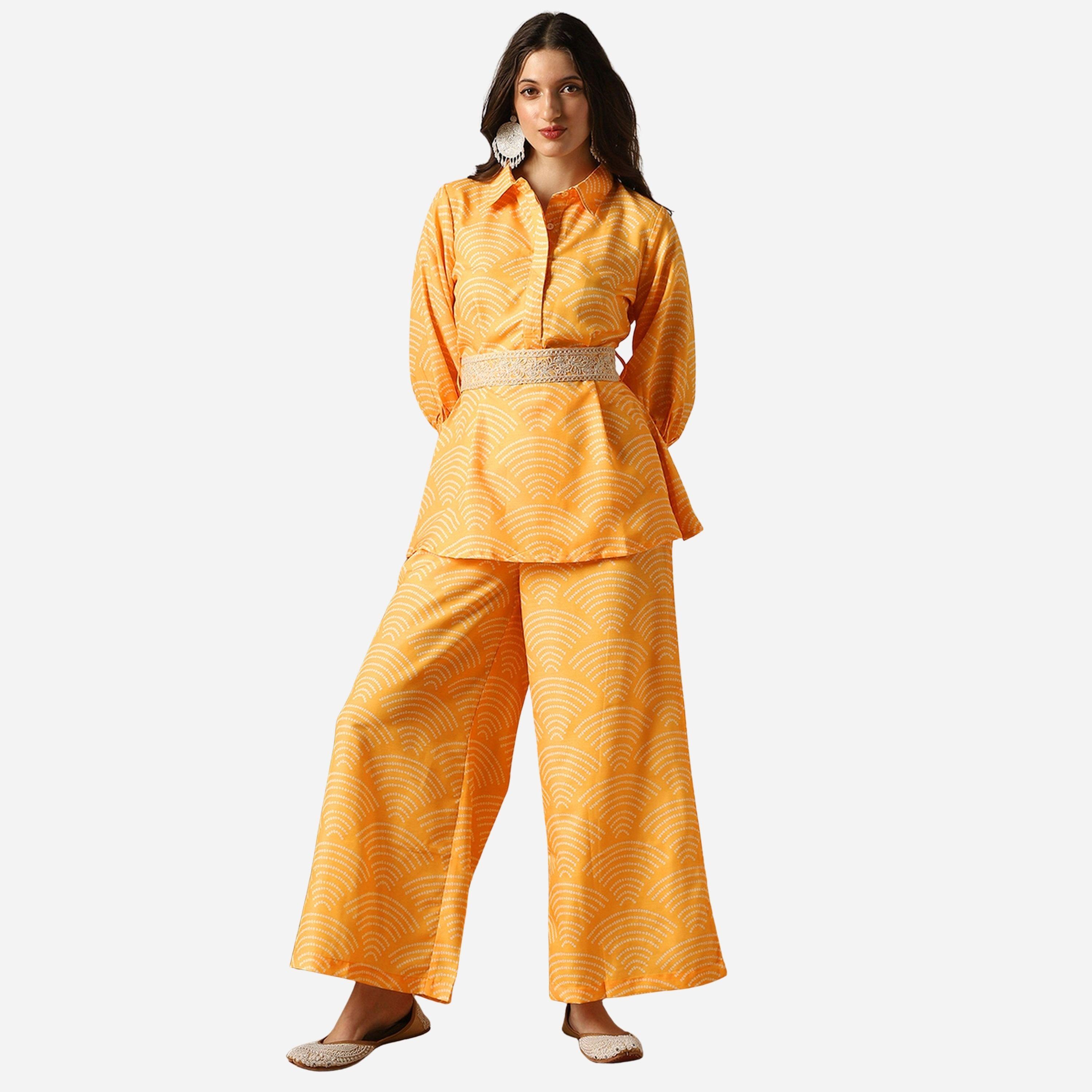 غلوبوص × ستايلي - قميص طبعة بالكامل وبنطال بالازو-women-clothing-coordsets-image-1