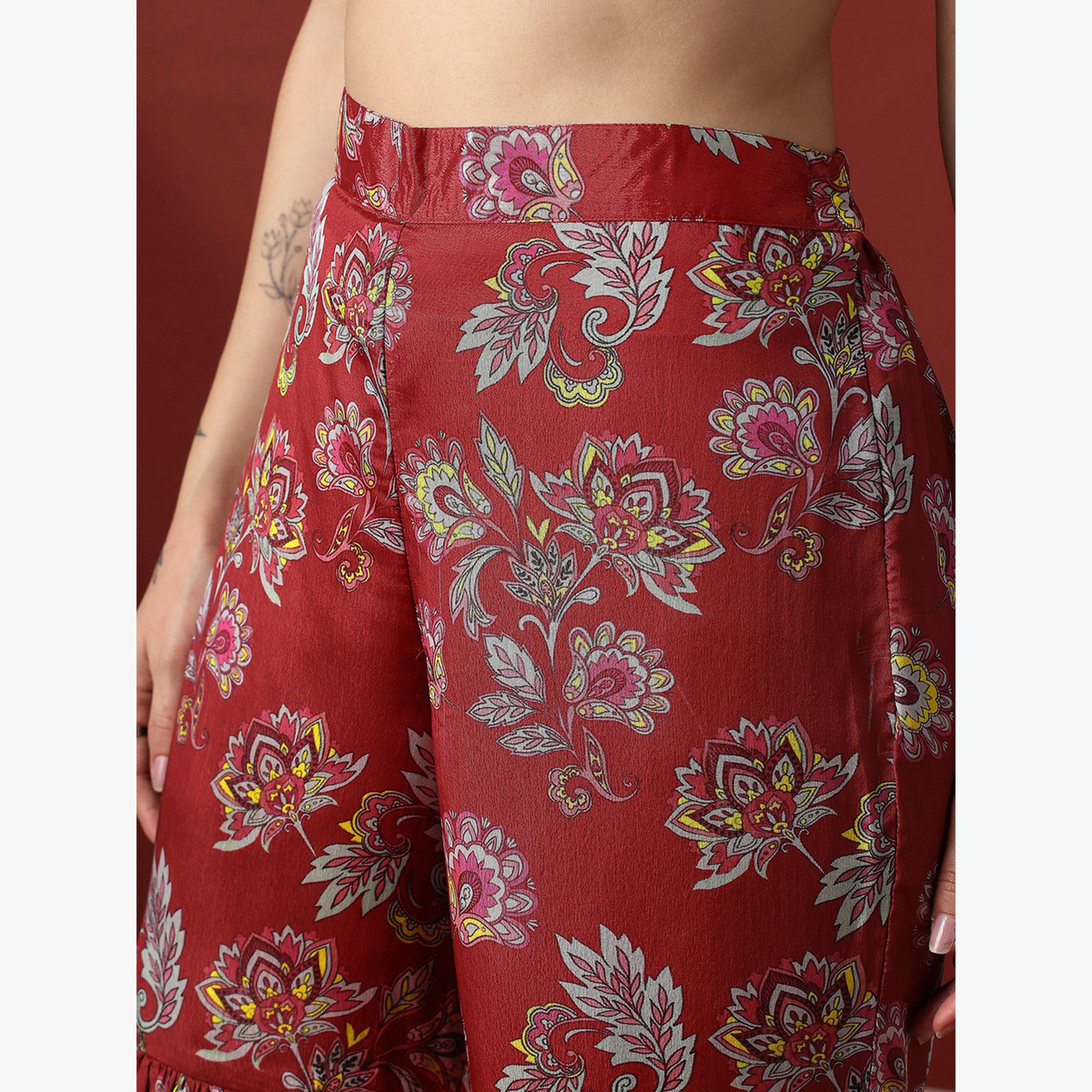طقم منسق من بلوزة بكتف واحد بتفاصيل مرآة وزهور وشرارة-women-clothing-coordsets-image-5