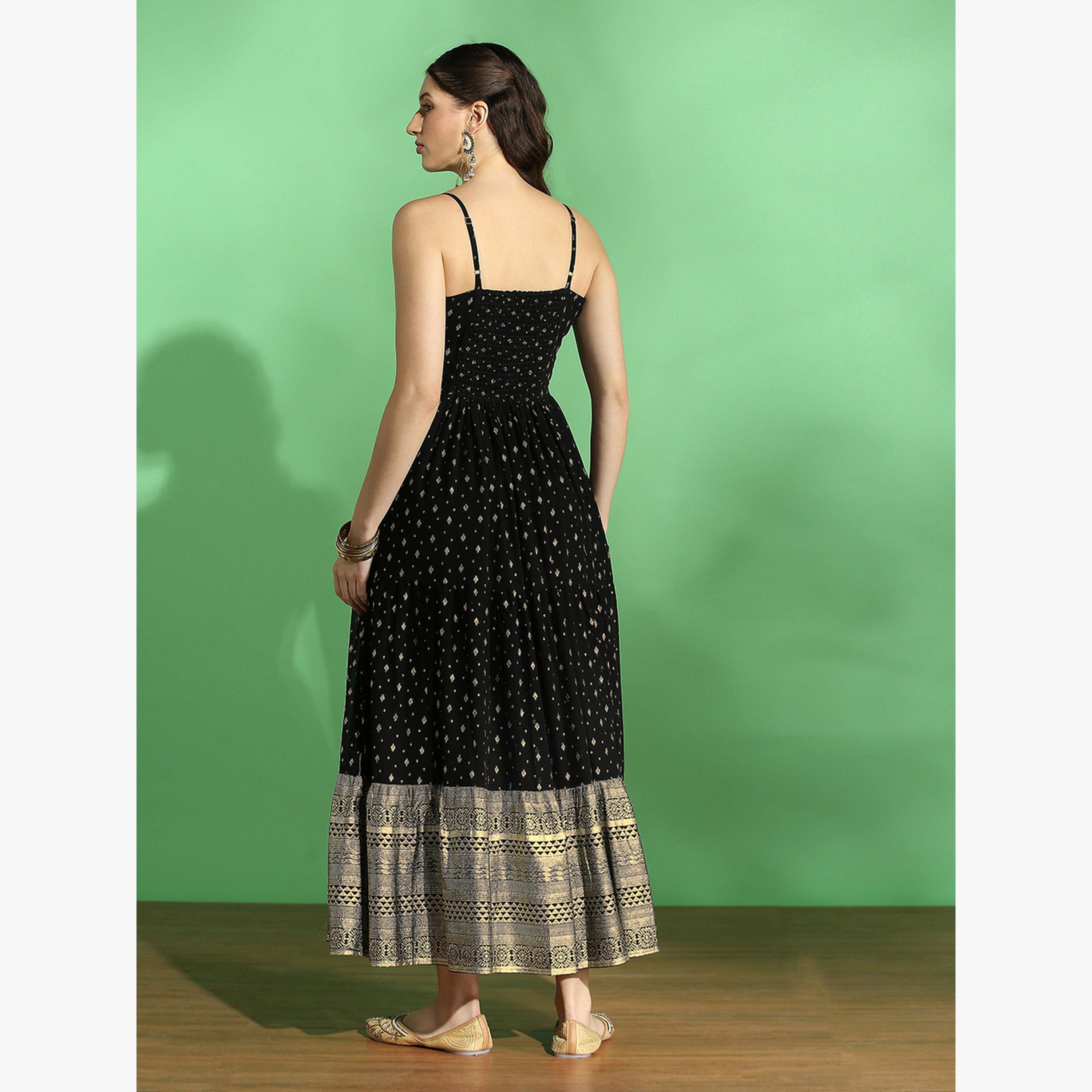 فستان طويل بحمالات بتصميم عرقي ونمط موتيف-women-clothing-dresses-image-3