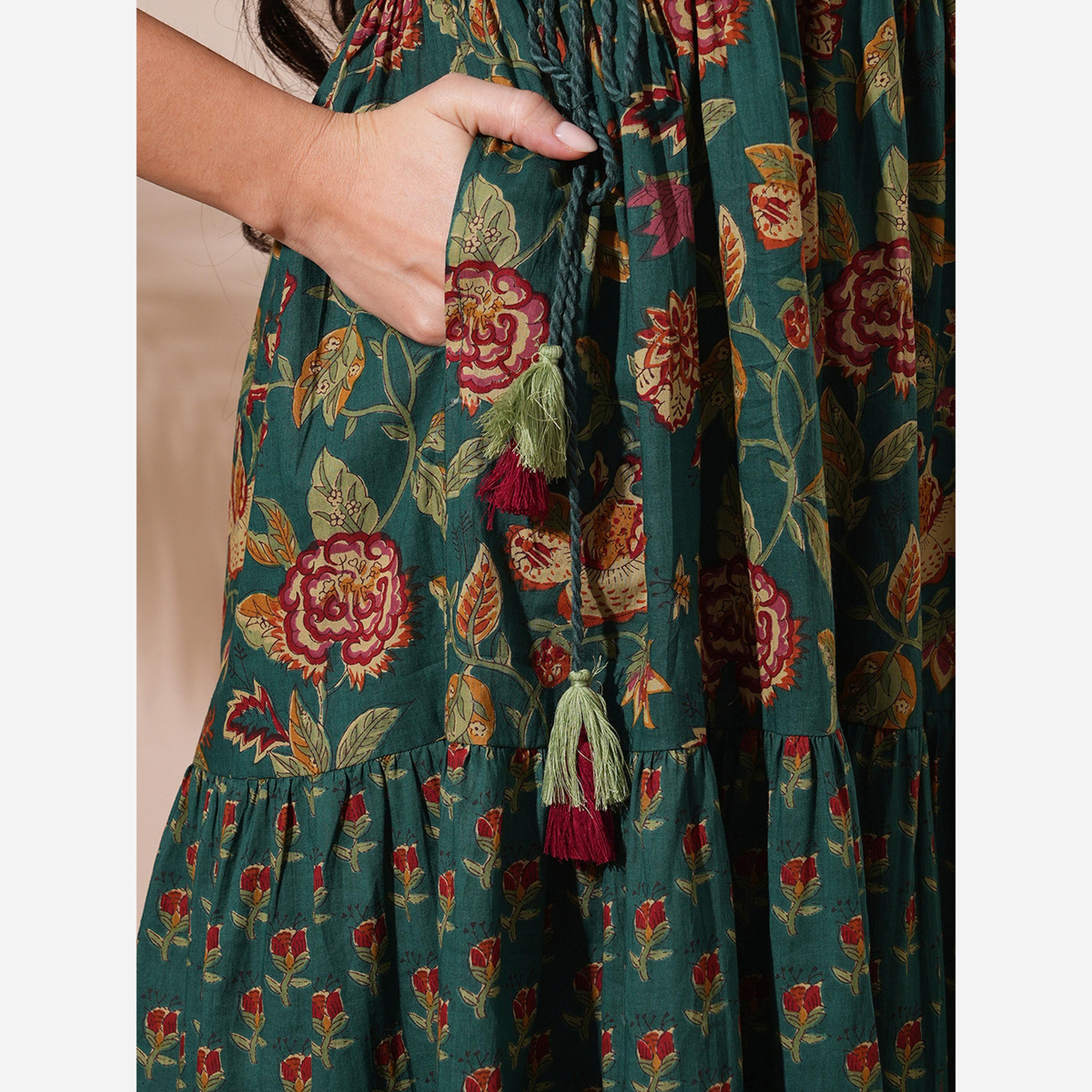 غلوبوص × ستايلي - فستان عمل متوسط الطول من أبلا بطبعة زهور كاملة-women-clothing-dresses-image-5