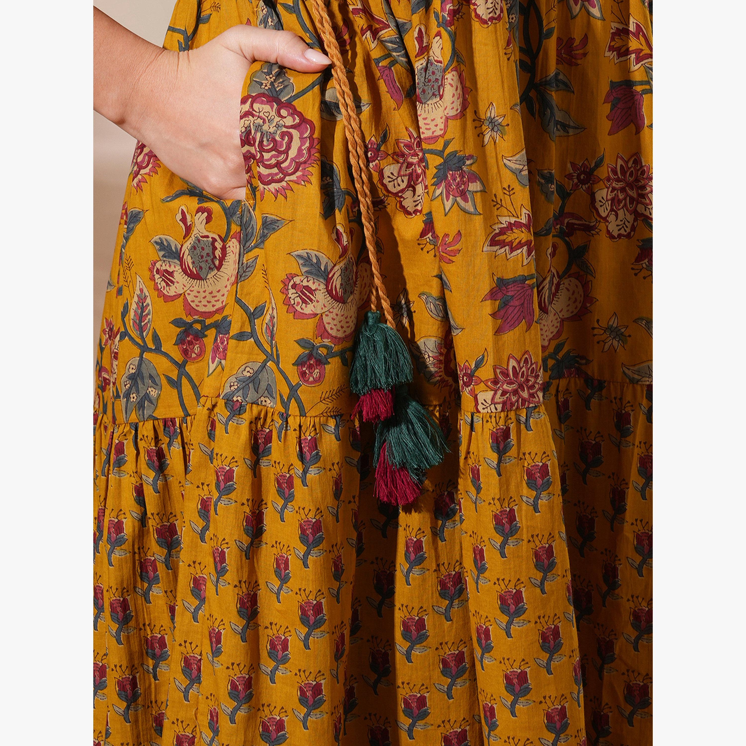 Globus X Styli All Over Floral Print Abla Midi Workwear Dress-women-clothing-dresses-image-5