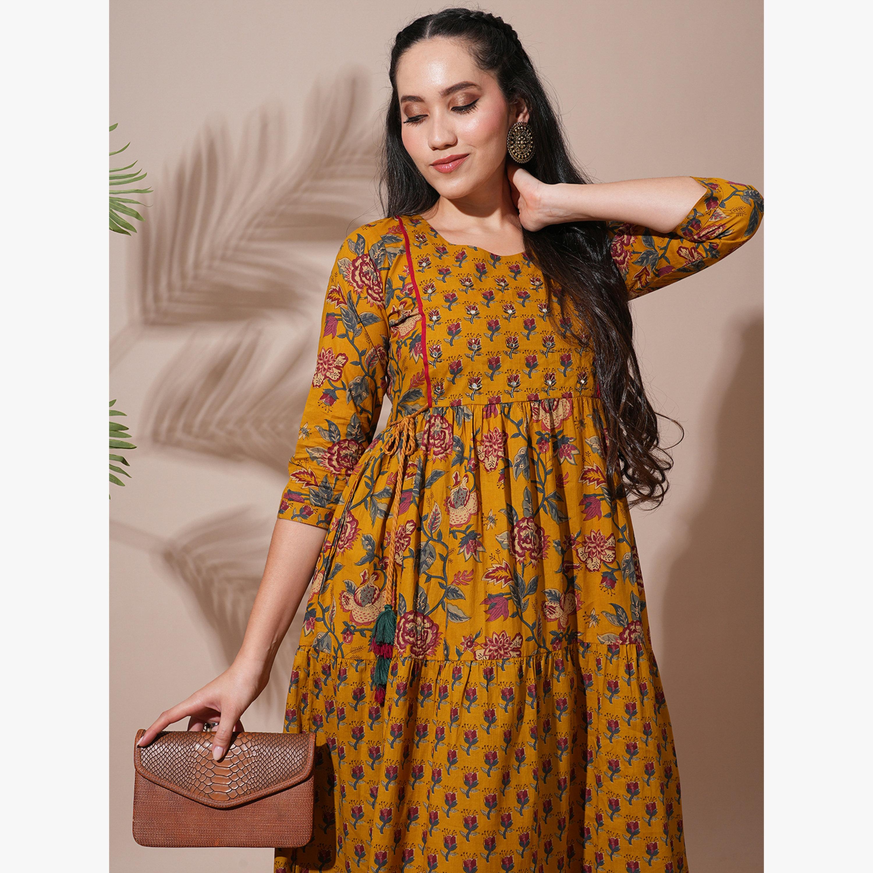 Globus X Styli All Over Floral Print Abla Midi Workwear Dress-women-clothing-dresses-image-6