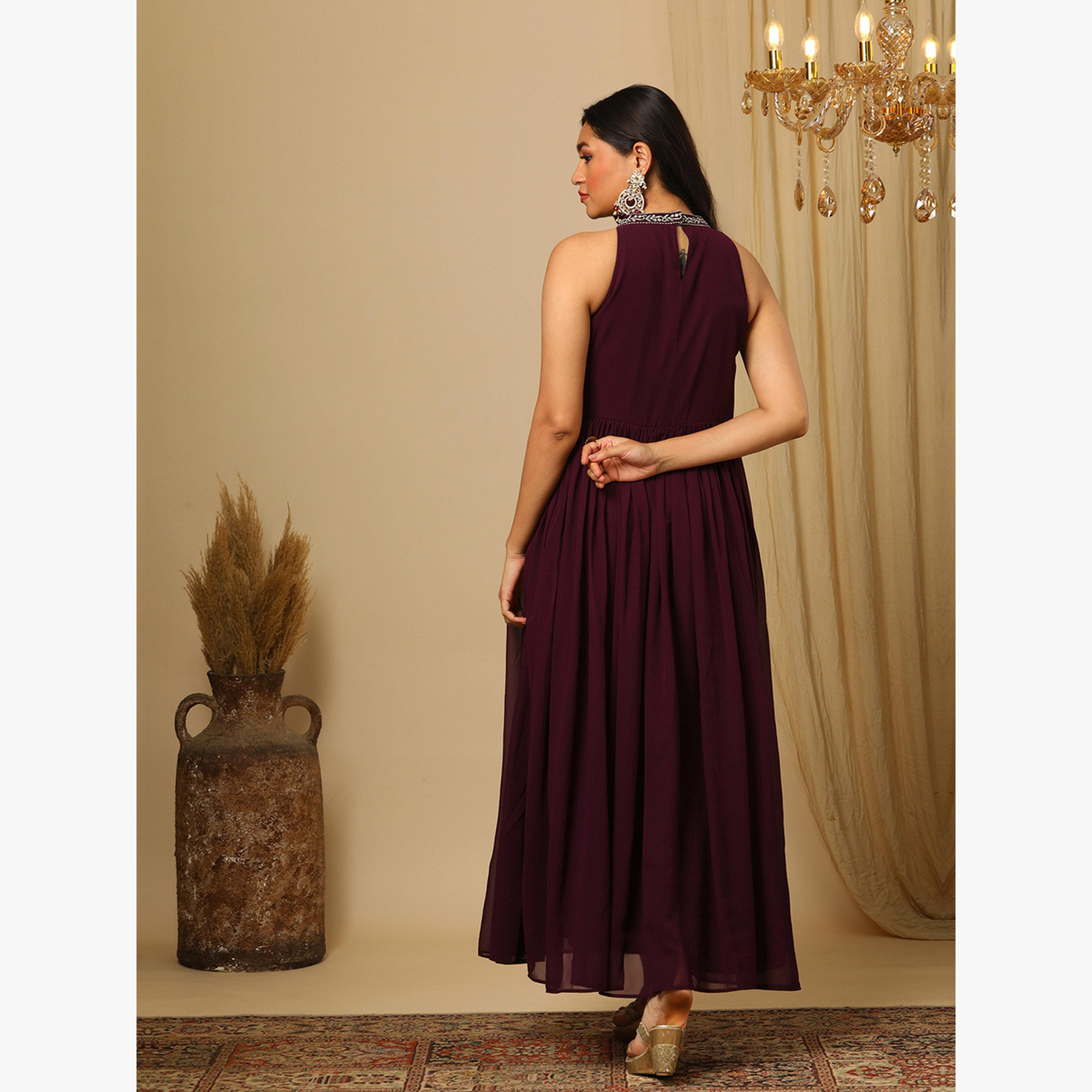 Globus X Styli Zari Embroidered Keyhole Detail Fusion Maxi Dress-women-clothing-dresses-image-3