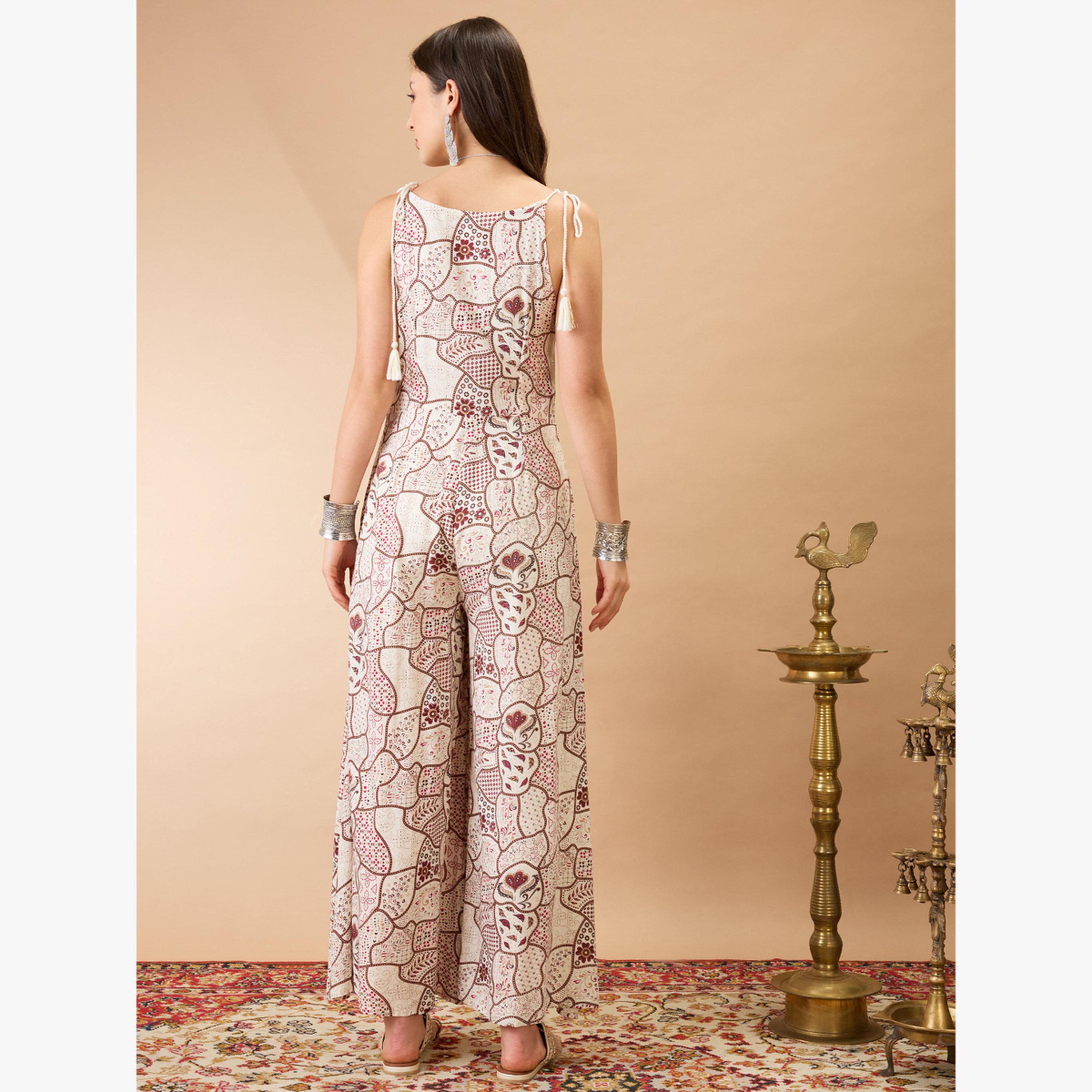 جمبسوت بطبعة عرقية وأكمام برباط وأرجل واسعة-women-clothing-jumpsuits-image-3
