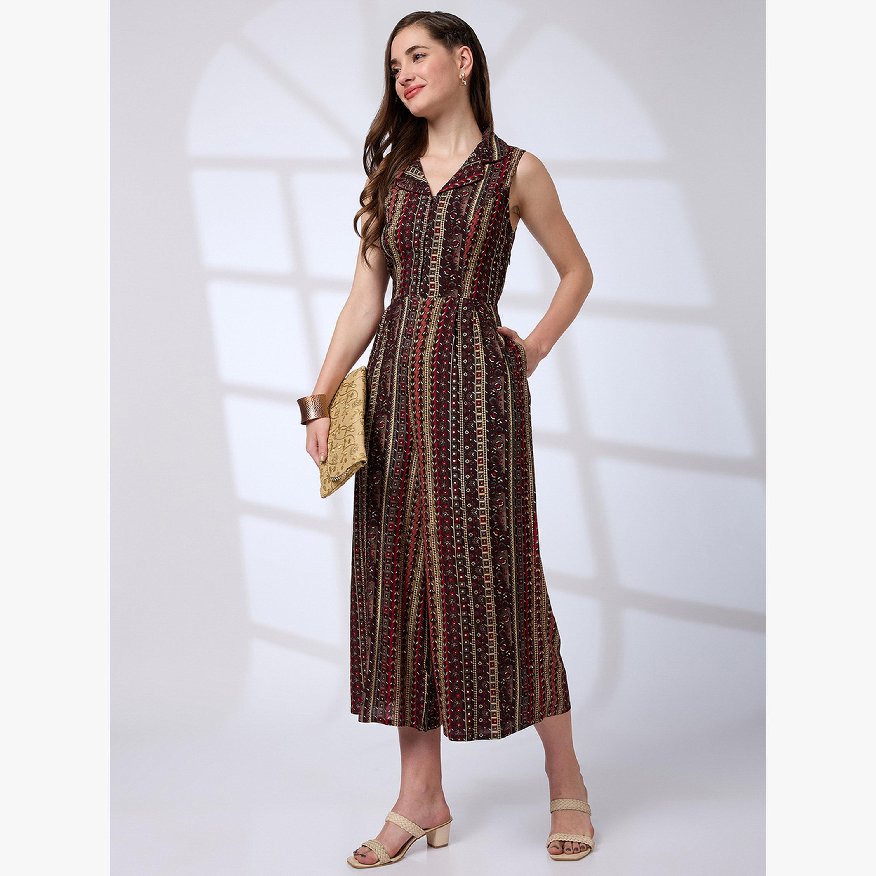 جمبسوت بياقة مطوية ورباط خصر-women-clothing-jumpsuits-image-1