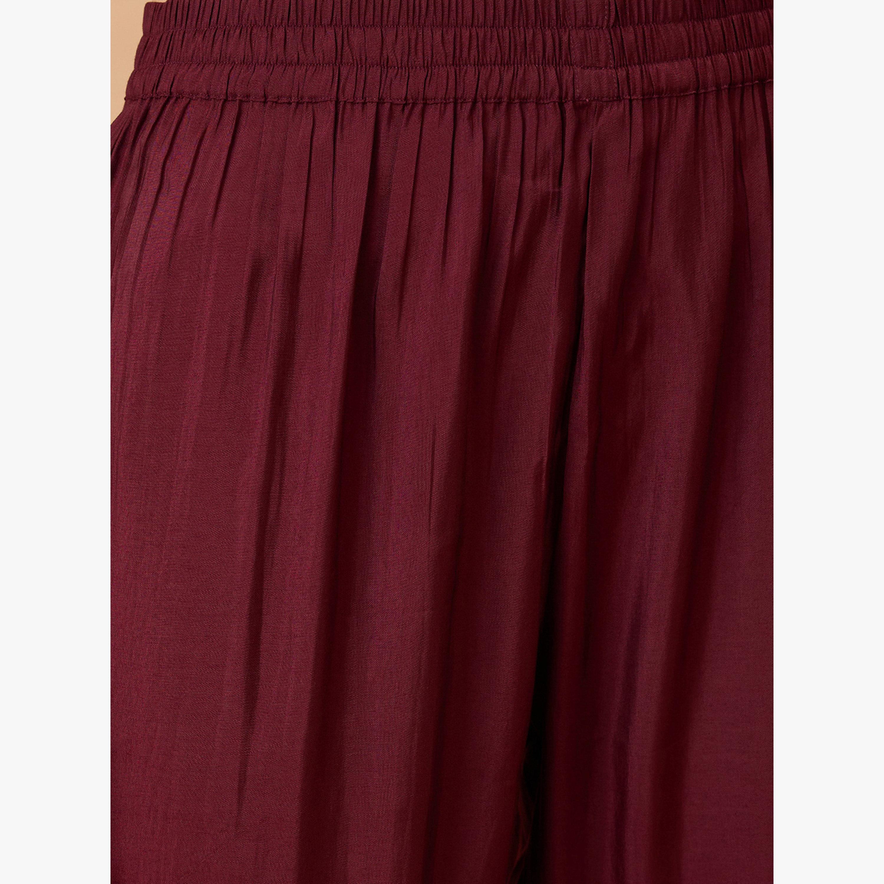 طقم كورتا مستقيمة بلا أكمام بحافة دانتيل جوتا مع بنطال-women-clothing-ethnicwear-kurtasets-image-5