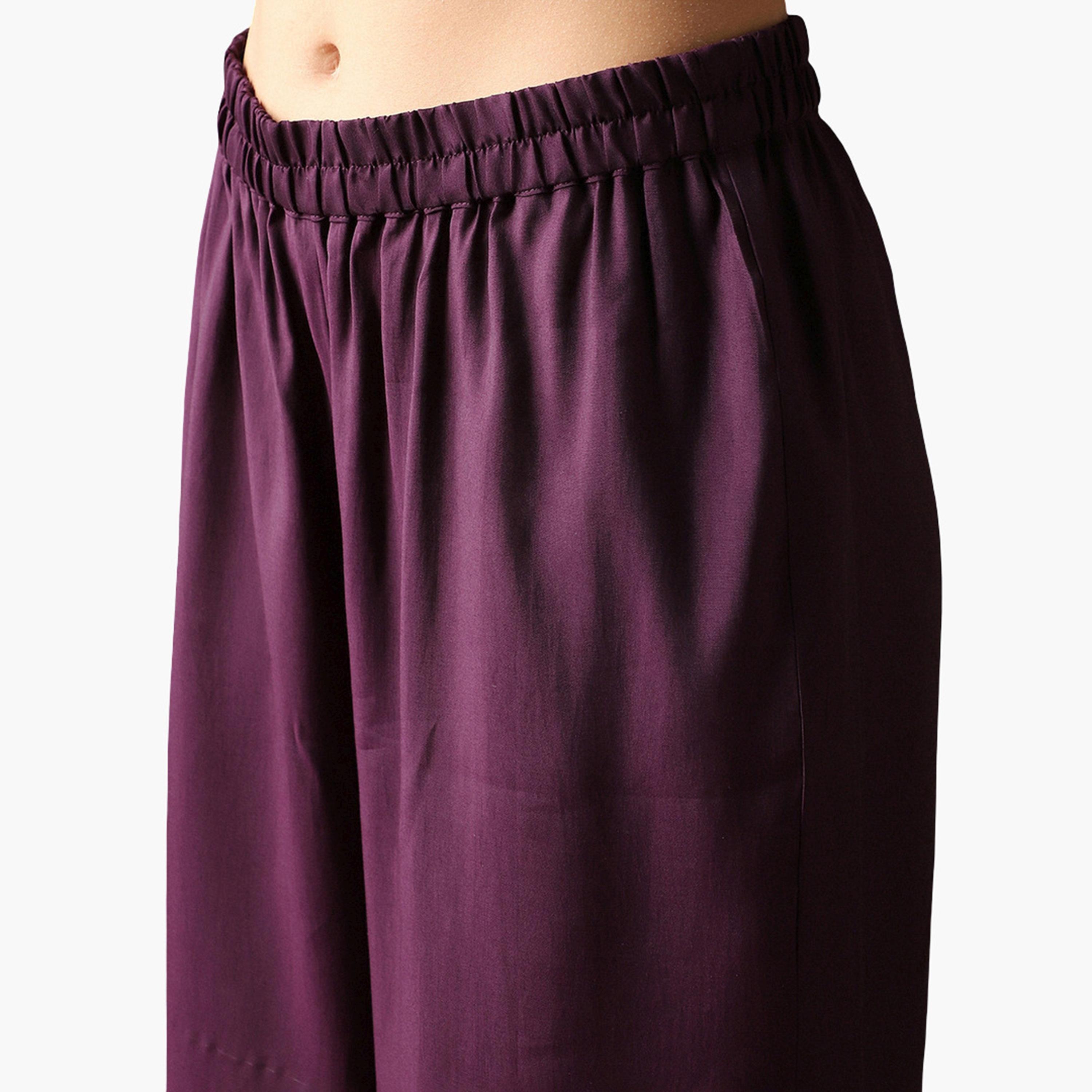 طقم كورتا أناركلي مطرزة بتطريز زاري مع بنطال واسع-women-clothing-ethnicwear-kurtasets-image-5