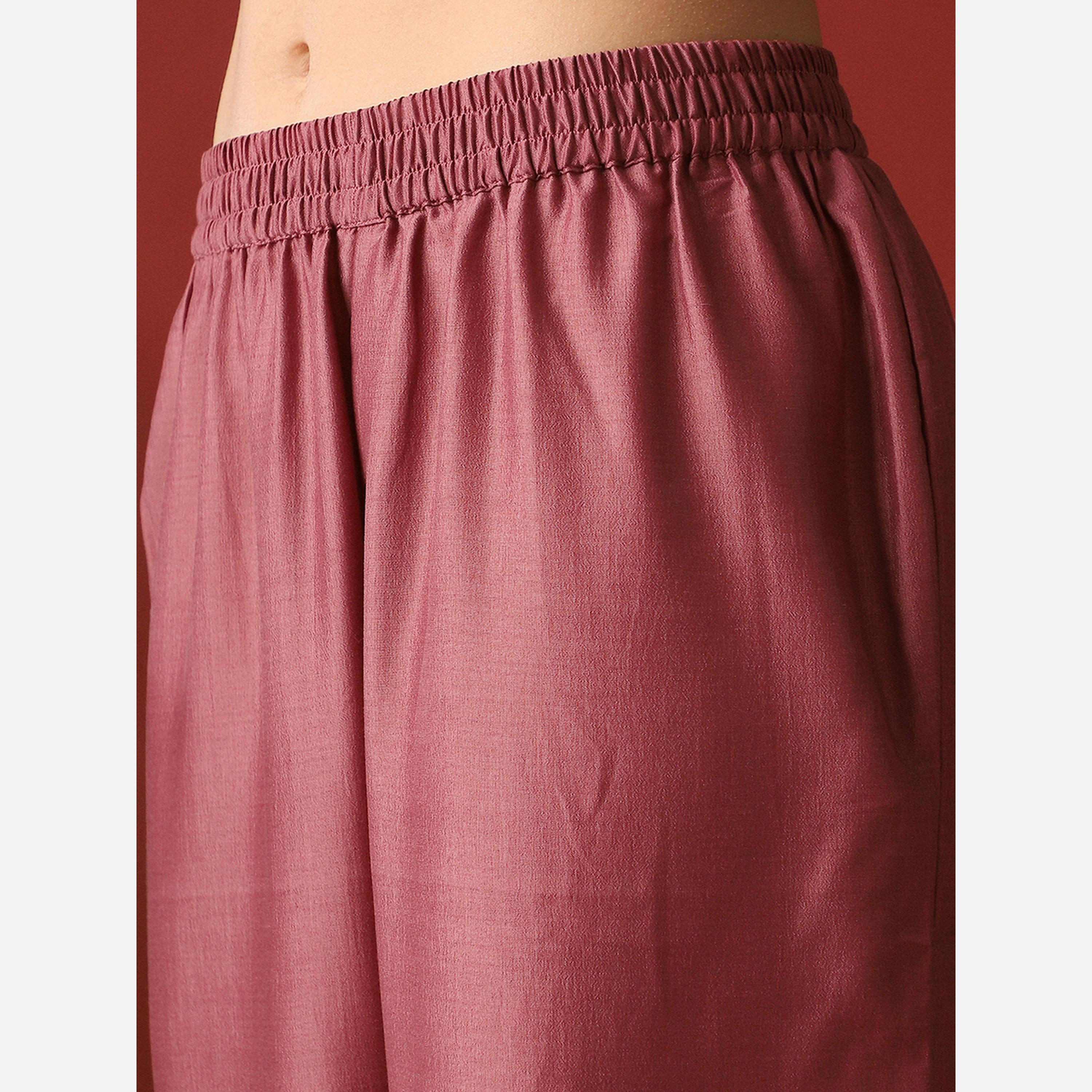 غلوبوص × ستايلي - طقم أناركالي قميص وبنطال وشال مزين بالترتر، ياقة مربعة-women-clothing-ethnicwear-kurtasets-image-4