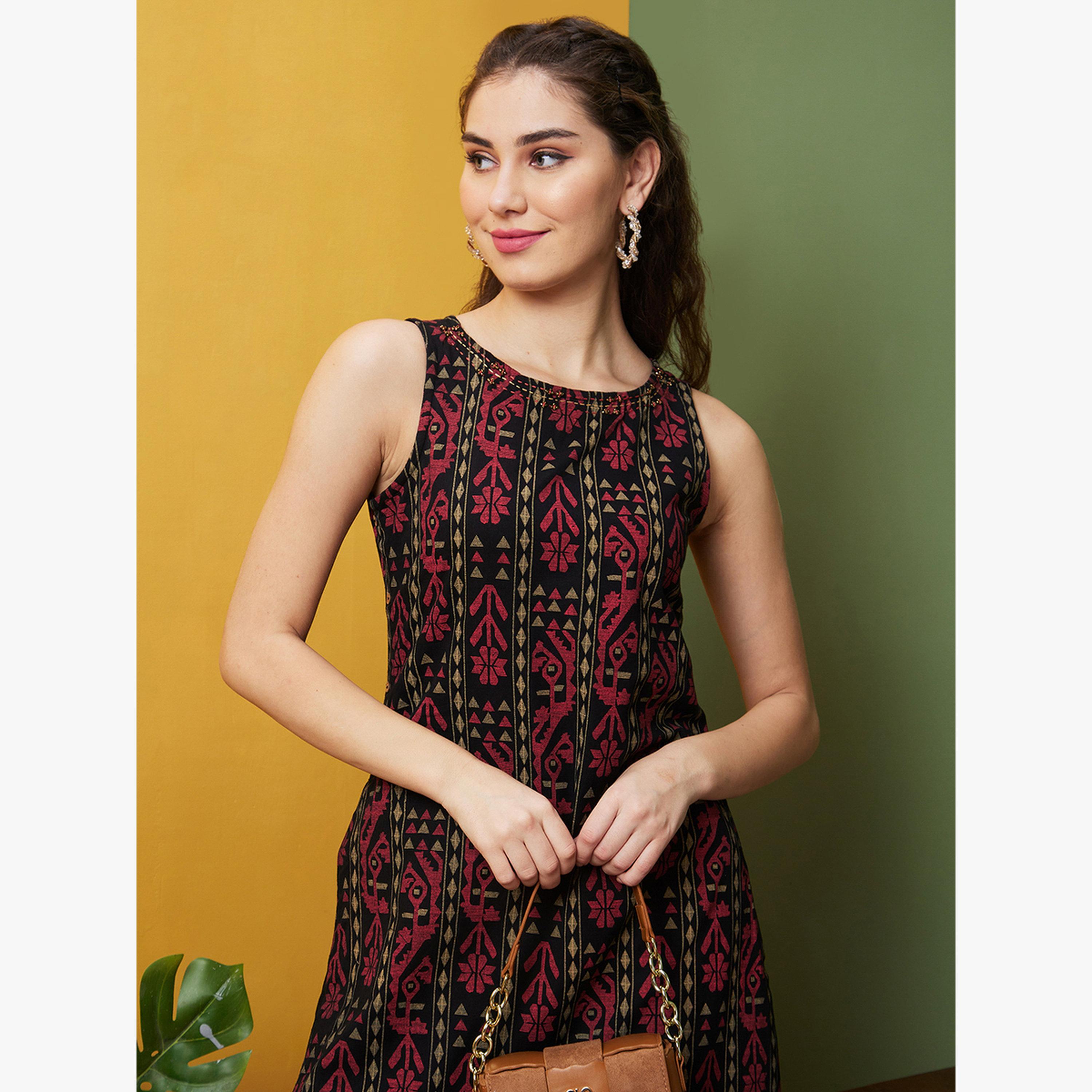 طقم كورتا مستقيمة بتط-women-clothing-ethnicwear-kurtasets-image-6