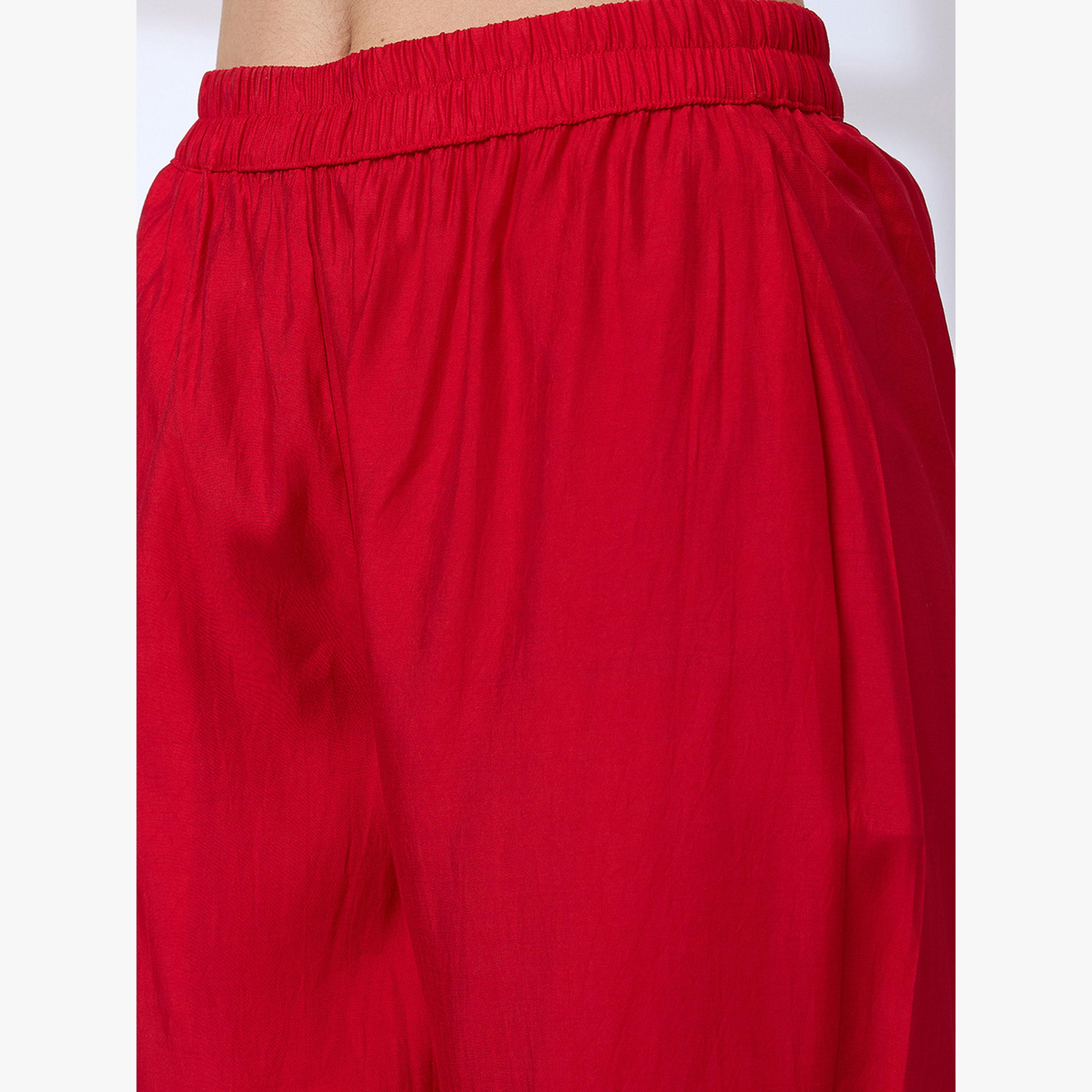 طقم كورتا فيوجن بحافة واسعة مزينة بشراريب مع بنطال مستقيم-women-clothing-ethnicwear-kurtasets-image-5