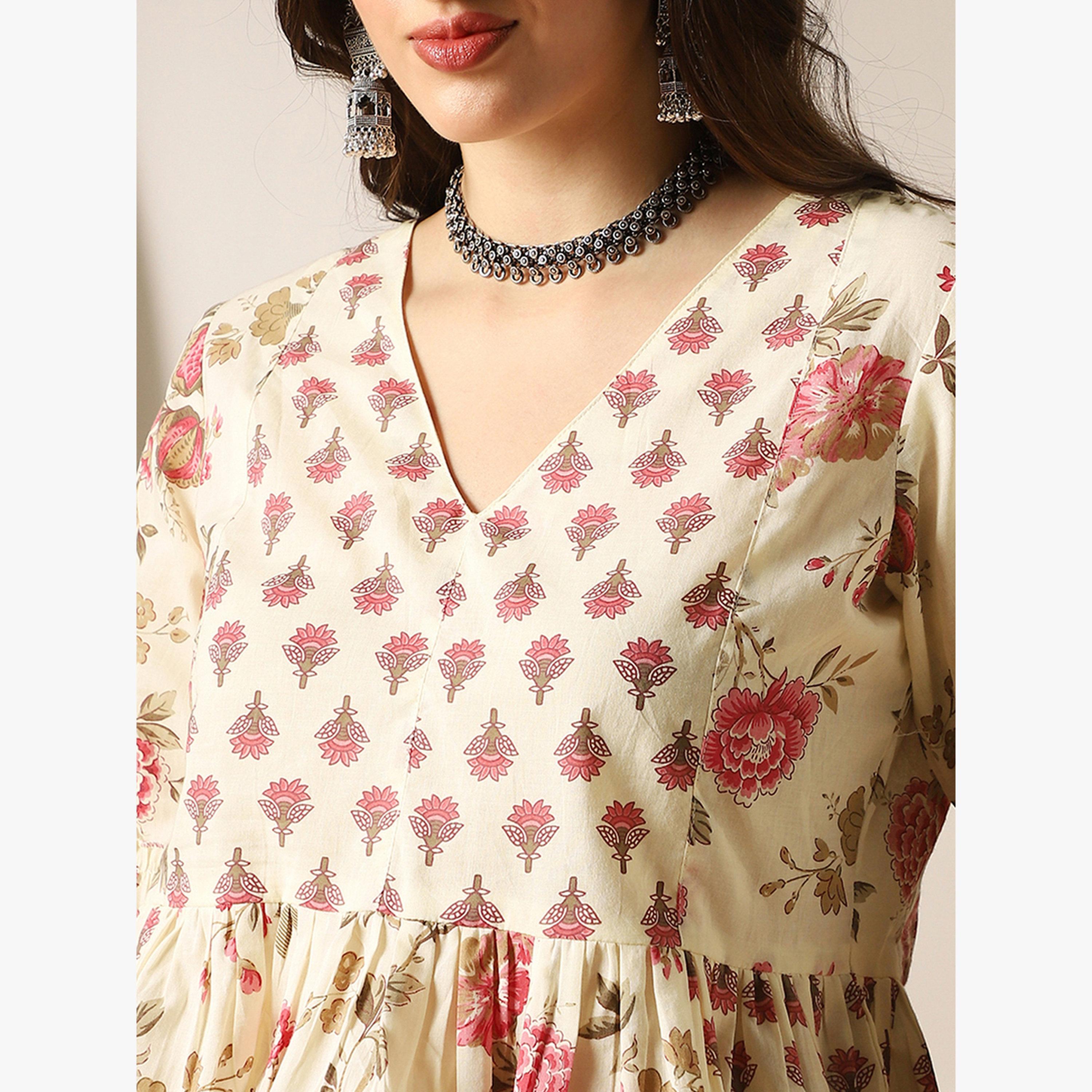 Globus X Styli Bell Sleeves Floral Print Paneled Peplum Tunic-women-clothing-shirtsandblouses-blouses-image-4