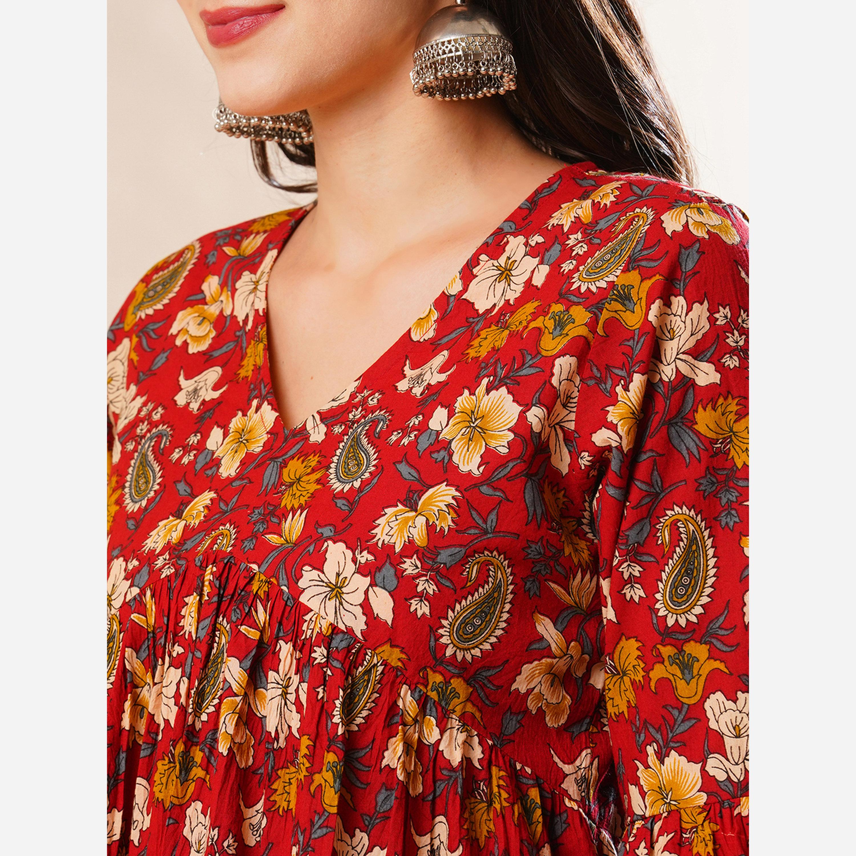 غلوبوص × ستايلي - تونيك ياقة شكل سبعة وأكمام واسعة وقصة عليا واسعة-women-clothing-shirtsandblouses-blouses-image-5