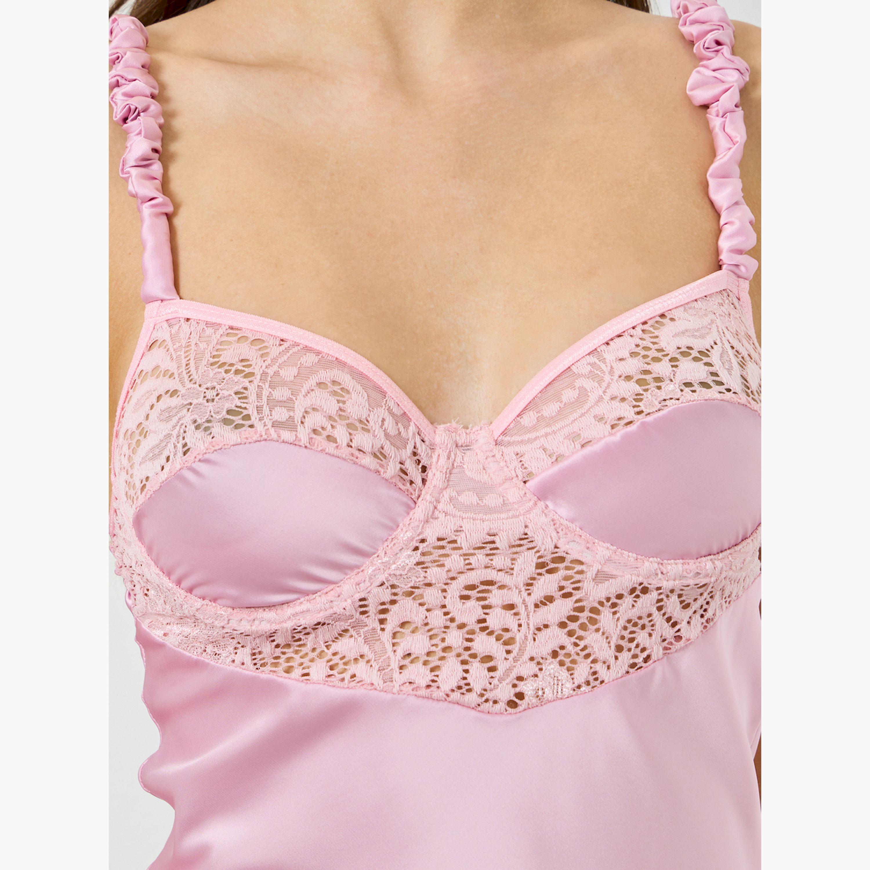 Styli Lace Insert Satin Slip and Brief Set-women-clothing-lingerie-babydollsandbodysuits-image-2