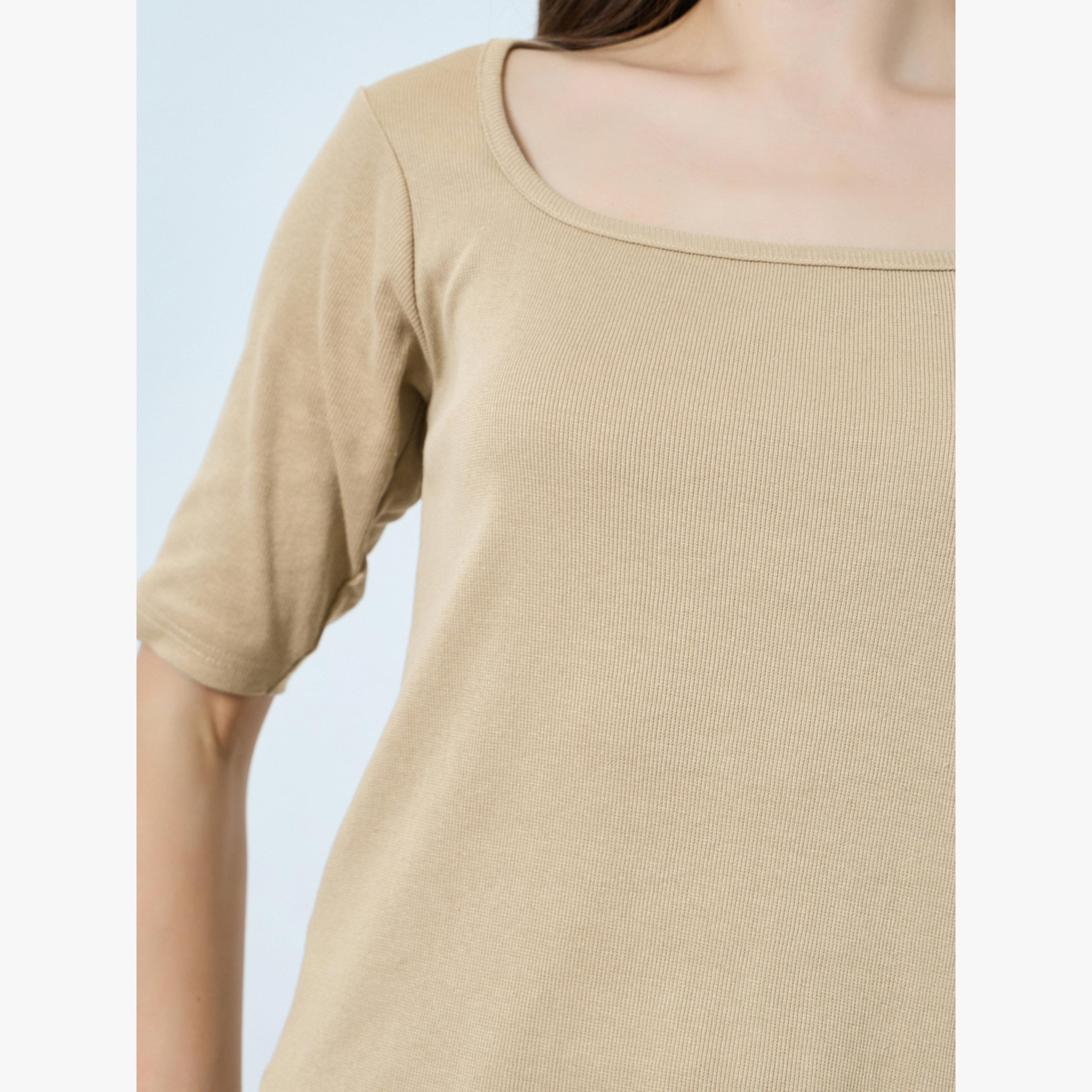 تيشيرت ضيق بياقة مربعة-women-clothing-tshirts-image-5