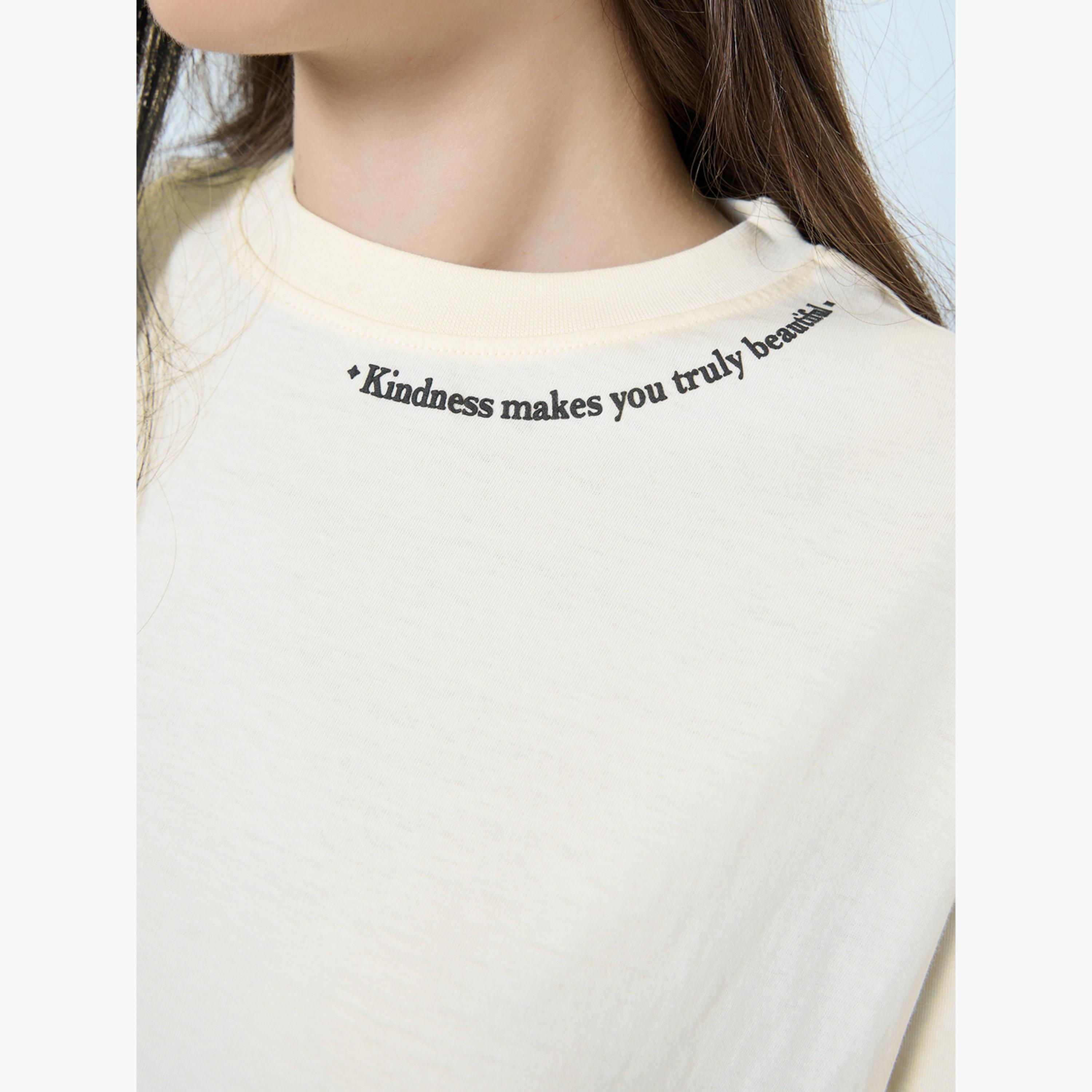 تيشيرت قطن بياقة دائرية وقصة واسعة-women-clothing-tshirts-image-5