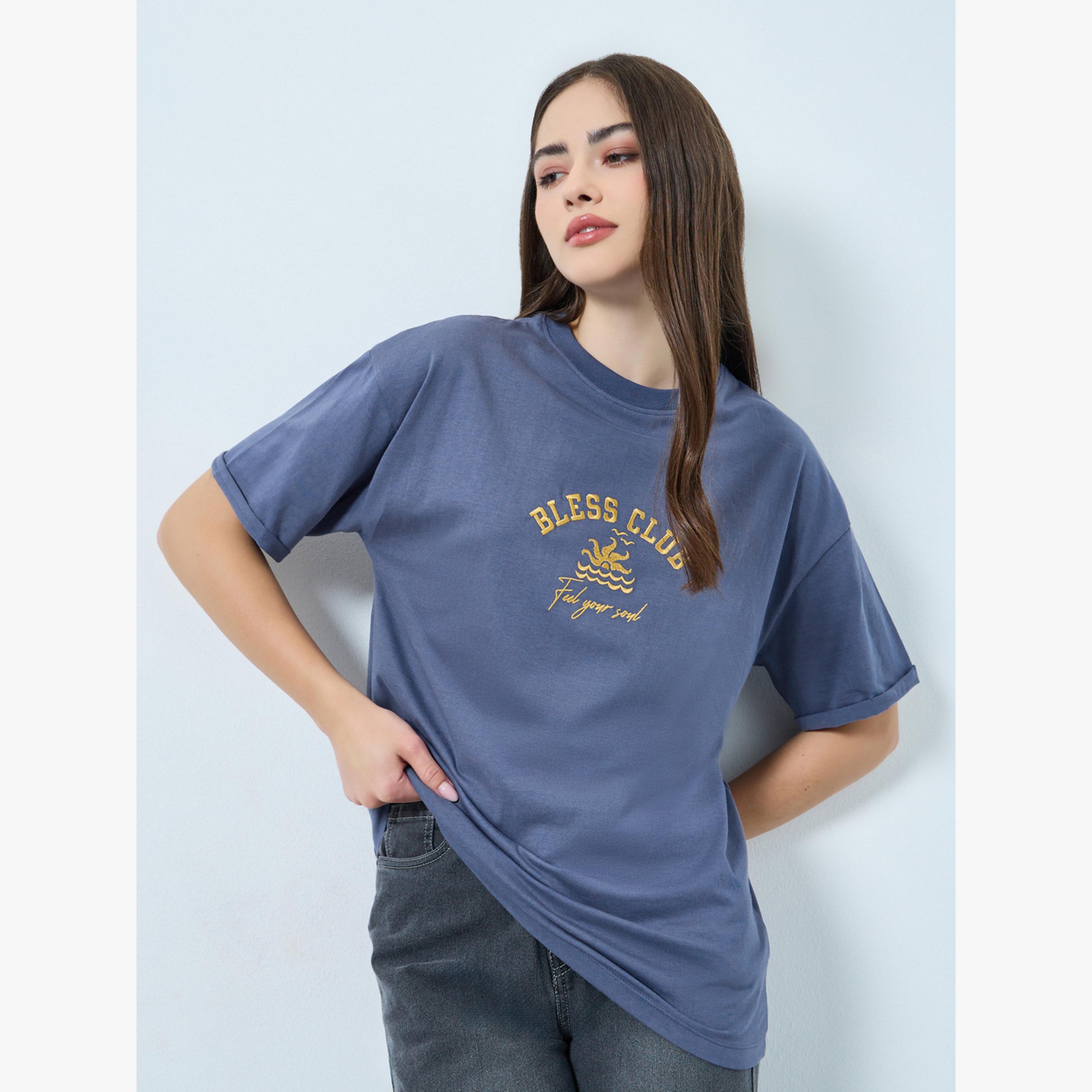 تيشيرت قطن بقصة واسعة-women-clothing-tshirts-image-1
