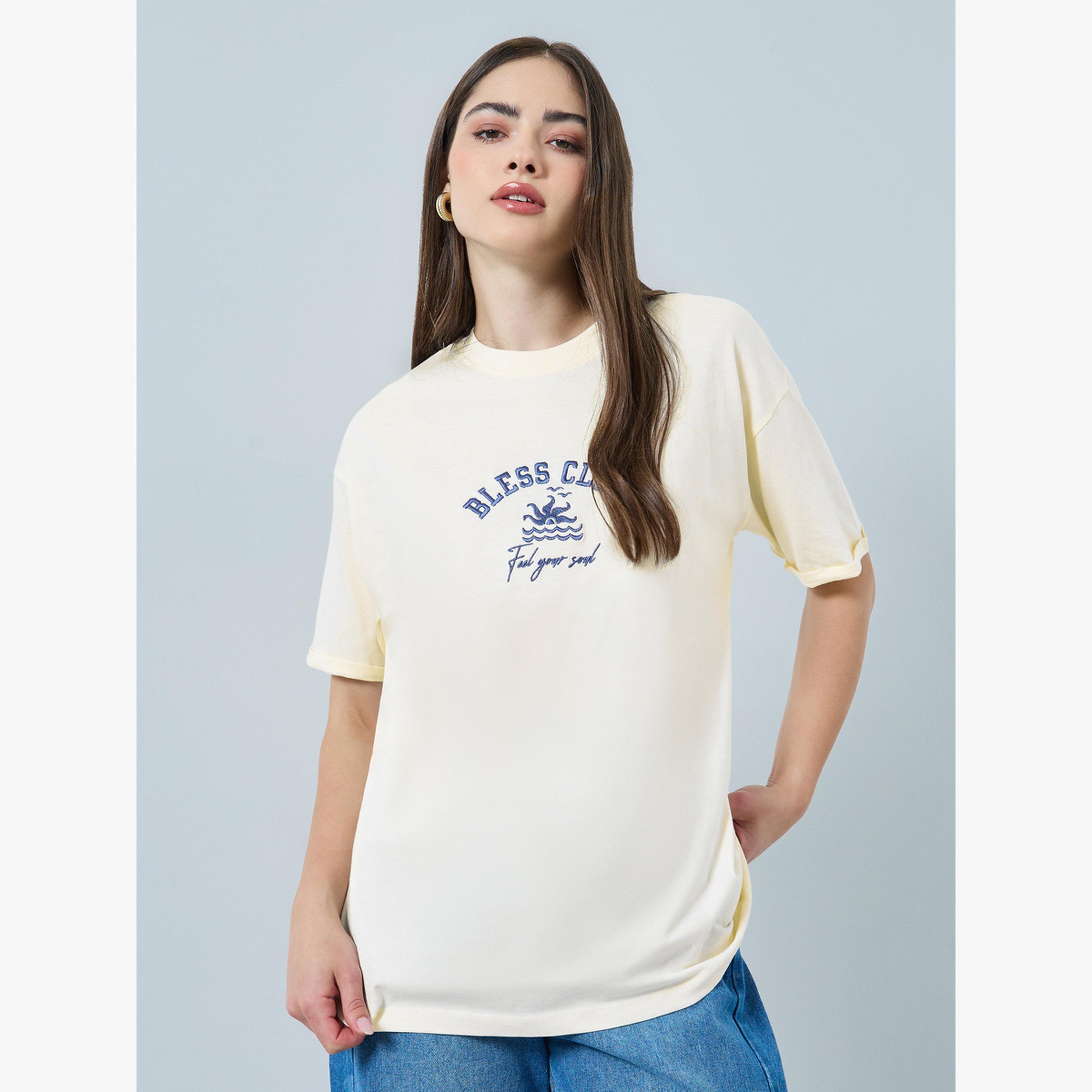 تيشيرت قطن بقصة واسعة-women-clothing-tshirts-image-1
