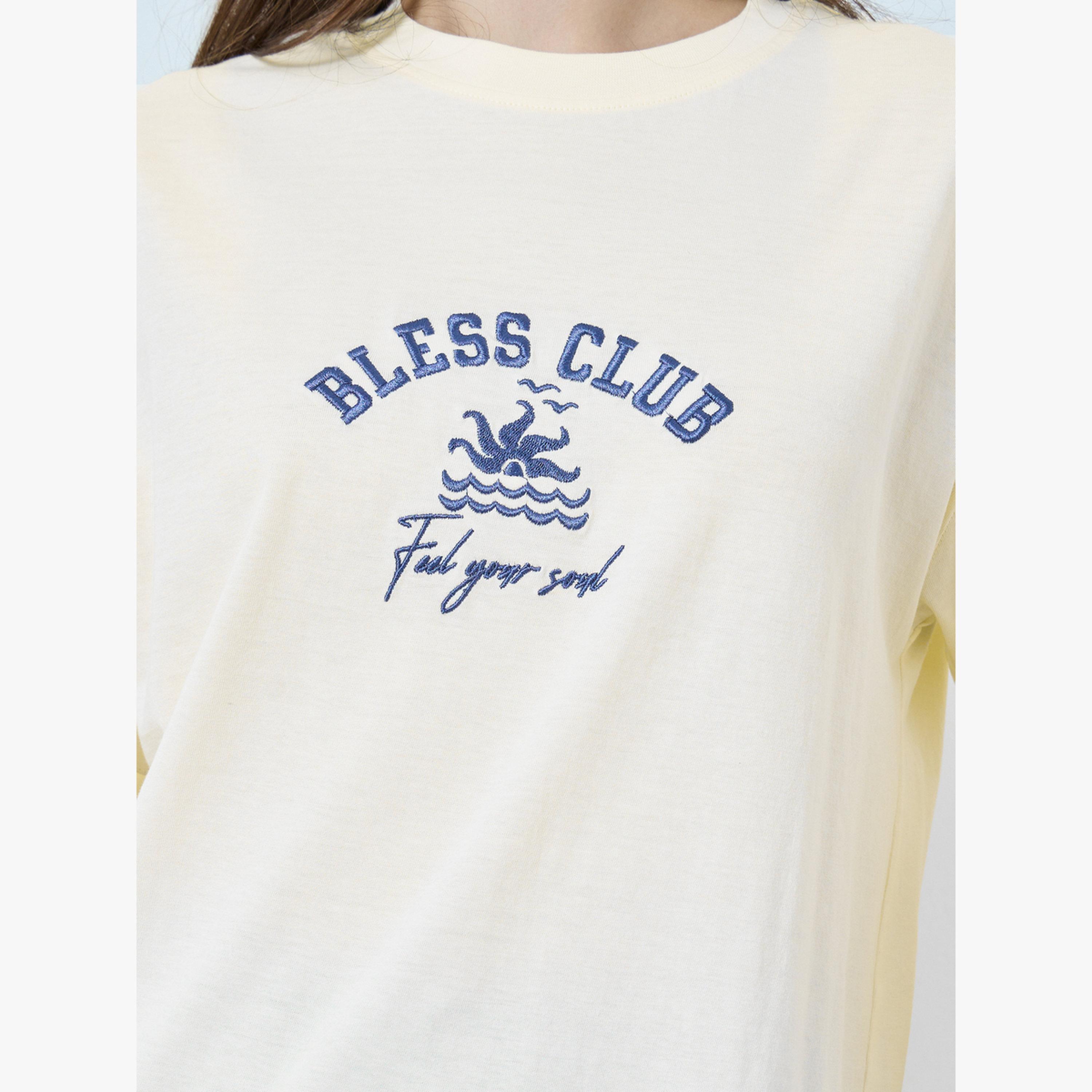 Styli Cream Oversized Cotton T-Shirt-women-clothing-tshirts-image-5