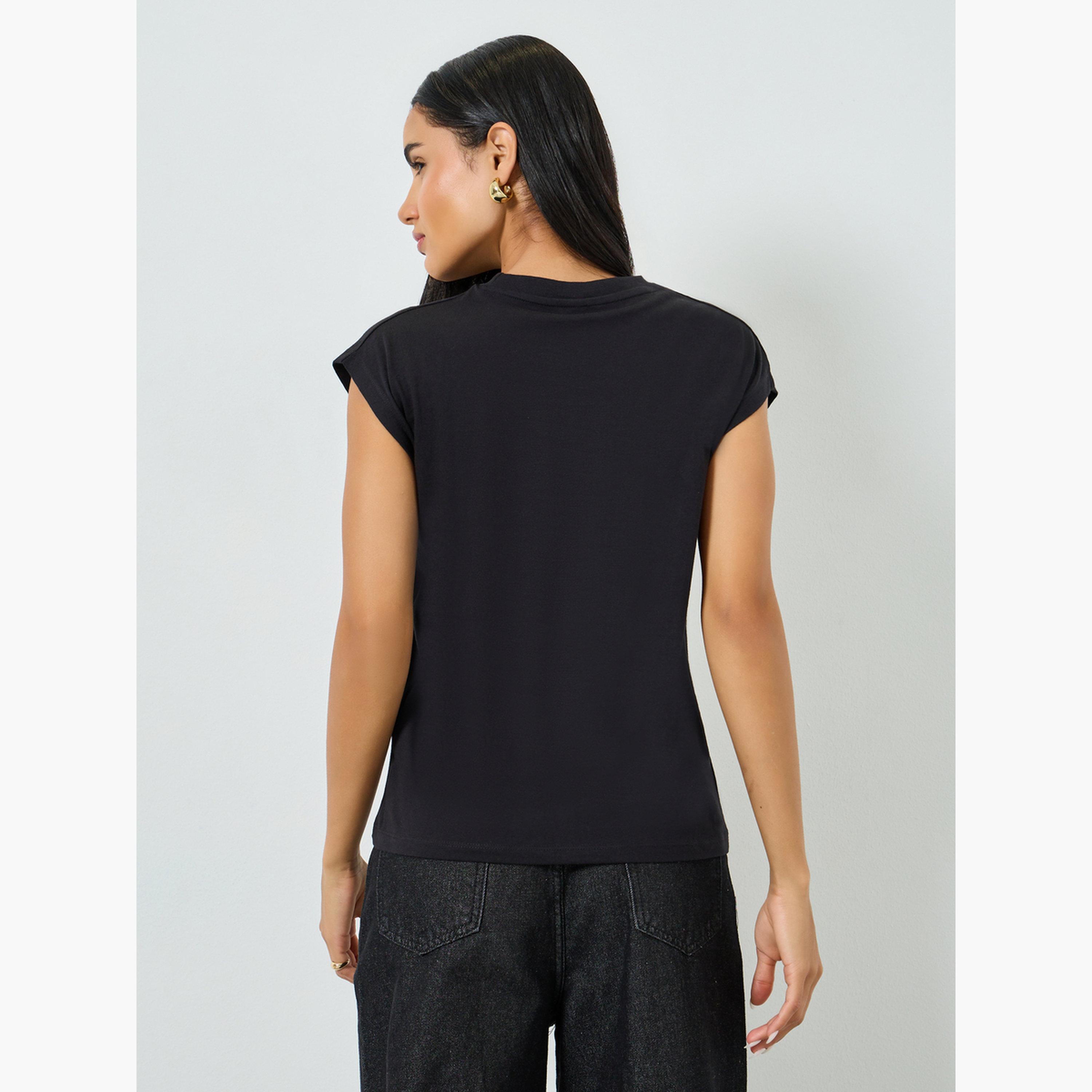 تيشيرت قطني بأكمام كاب-women-clothing-tshirts-image-5