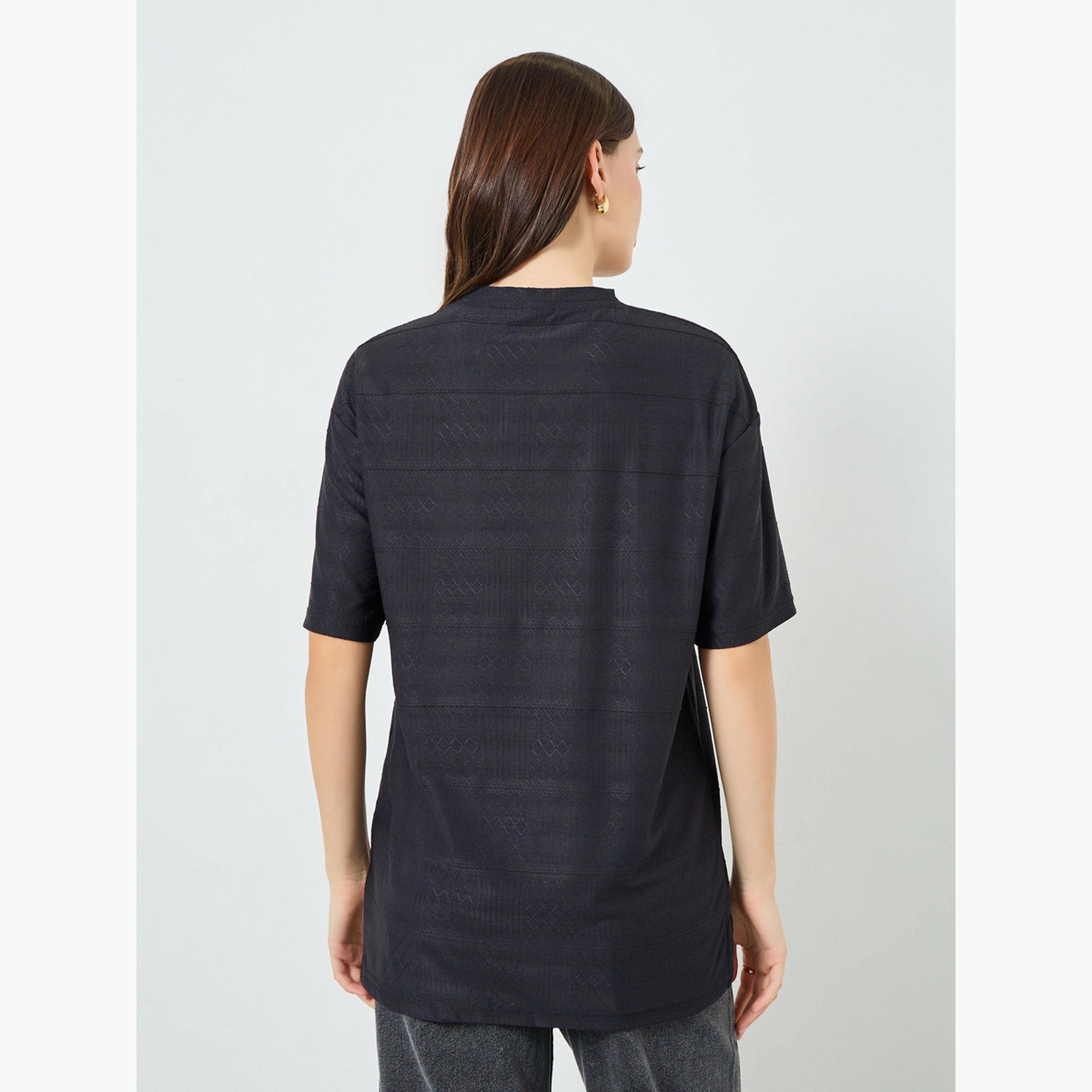تيشيرت قصة مريحة بحافة غير متماثلة-women-clothing-tshirts-image-5