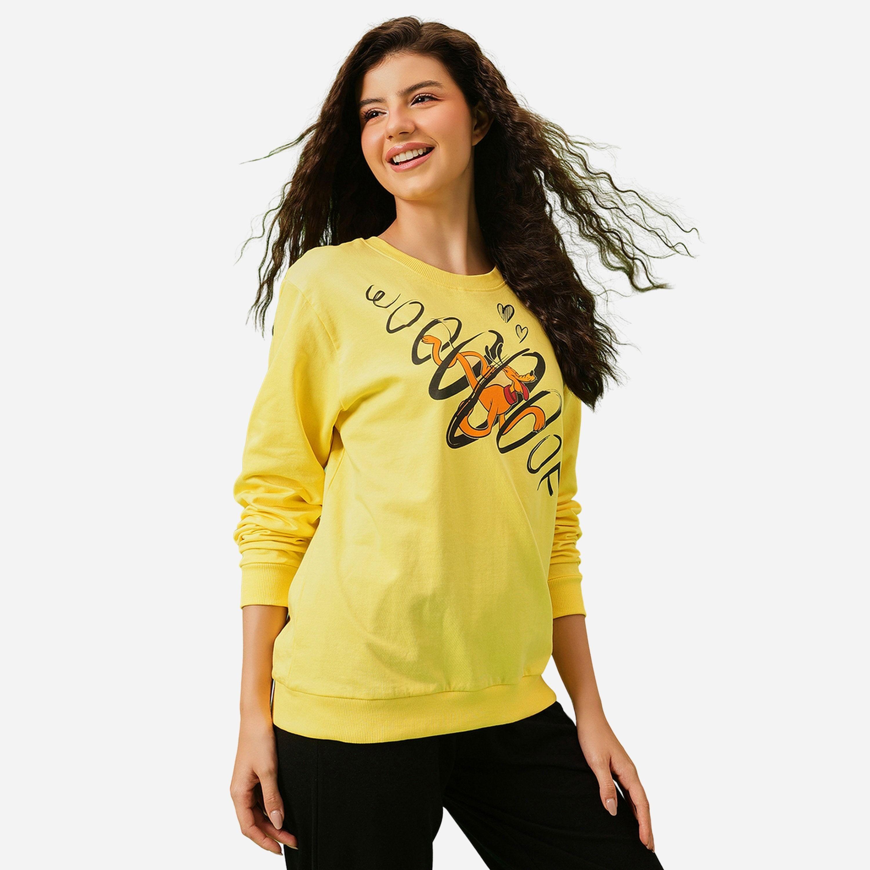 كلوفيا - سويت شيرت قطن لون أصفر فاتح طبعة بلوتو-women-winterwear-hoodiesandsweatshirts-sweatshirts-image-4