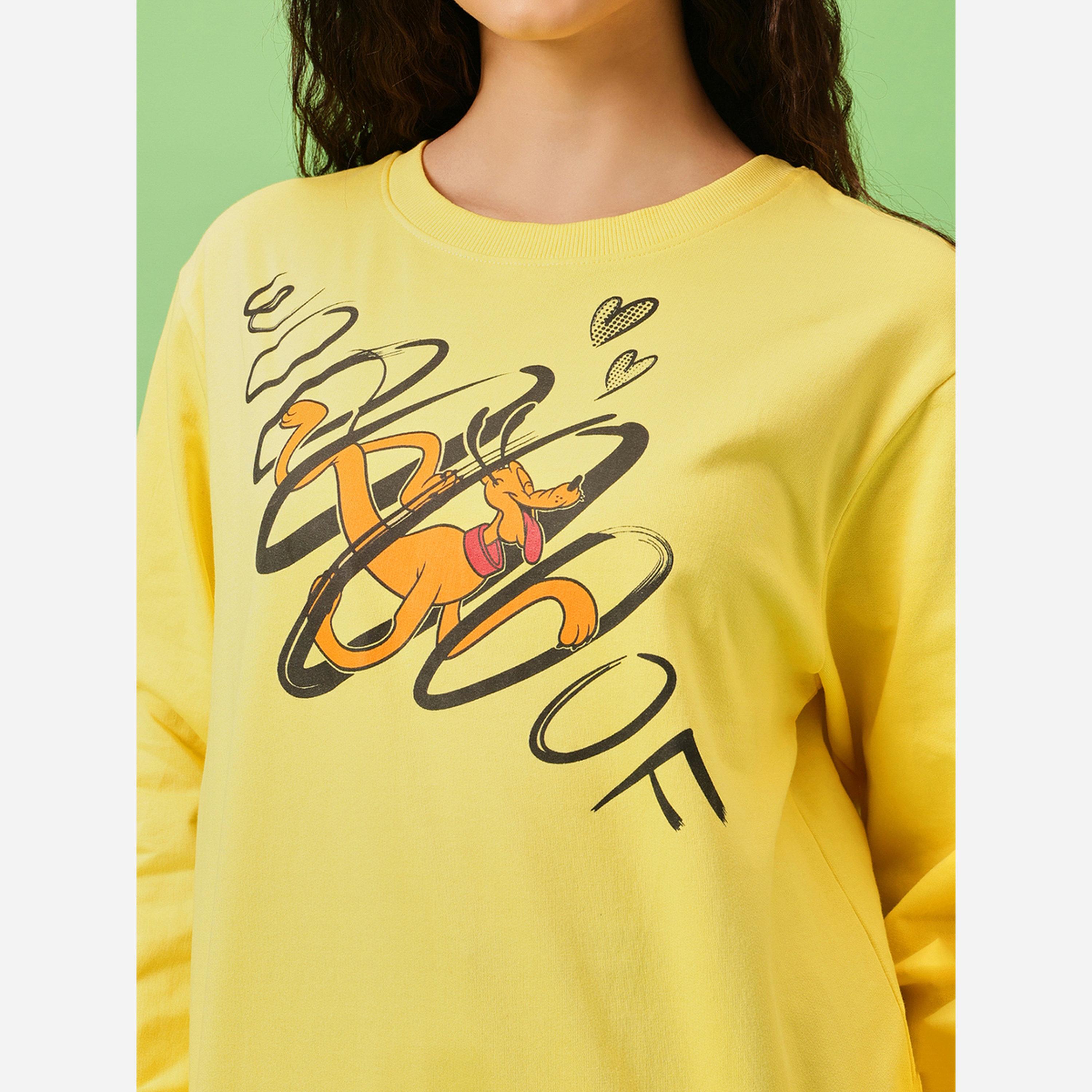 Clovia Pluto Print Light Yellow Cotton Sweatshirt-women-winterwear-hoodiesandsweatshirts-sweatshirts-image-6