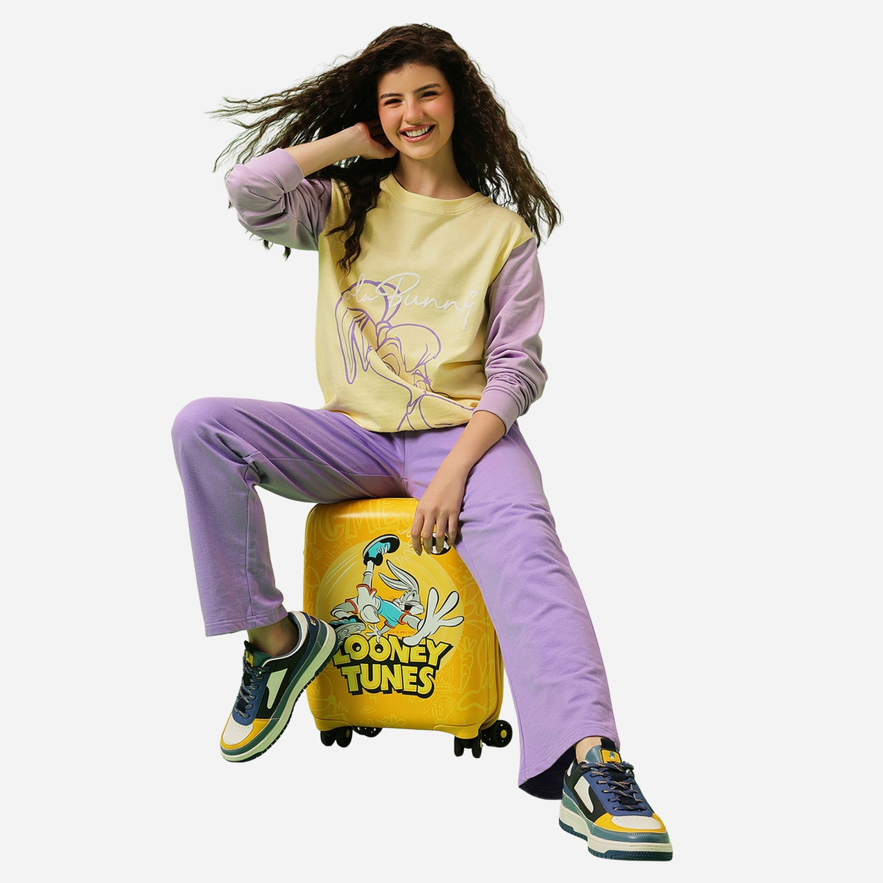 Clovia Lola Bunny Light Yellow Cotton Sweatshirt-women-winterwear-hoodiesandsweatshirts-sweatshirts-image-2