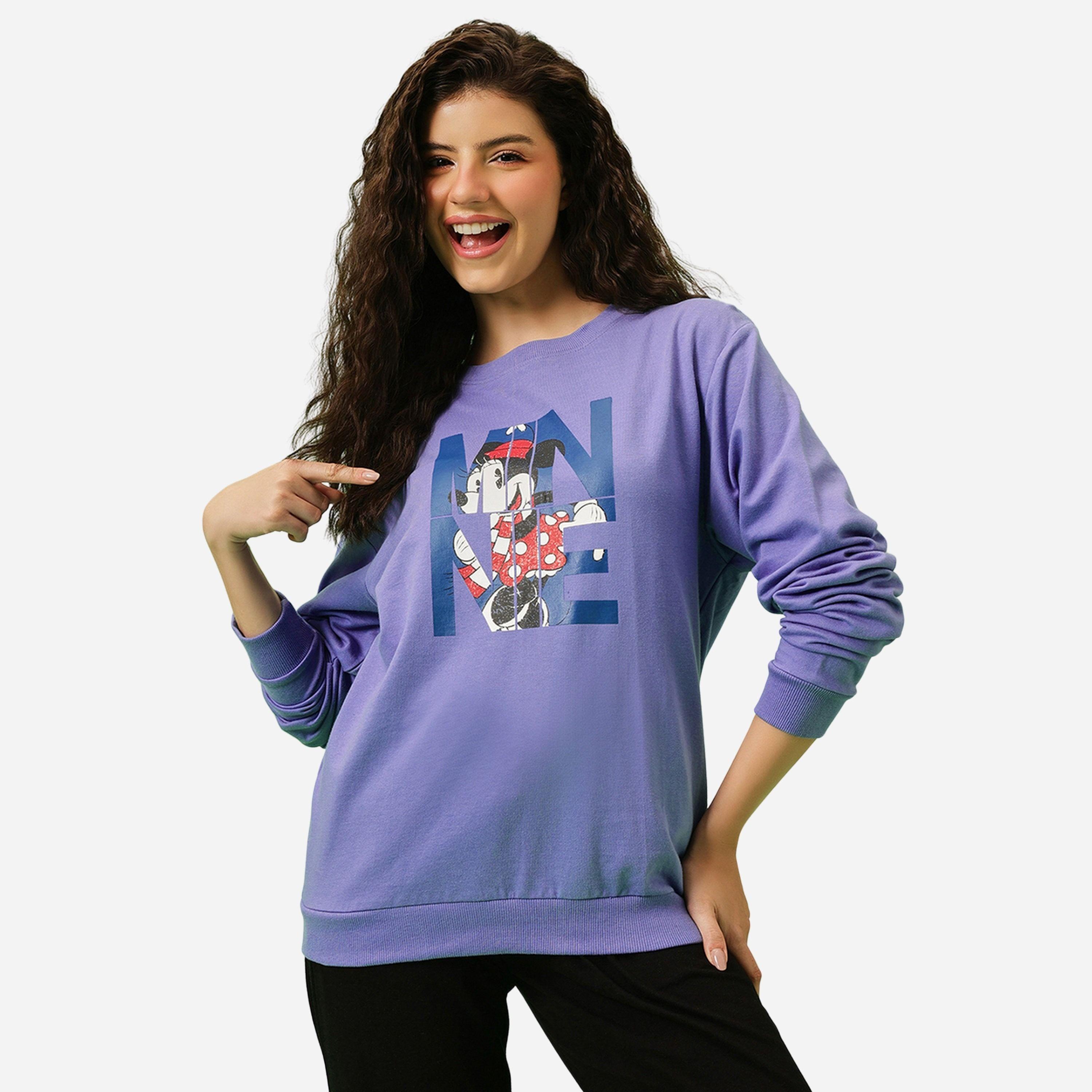 كلوفيا - سويت شيرت لون أزرق طبعة ميني ماوس-women-winterwear-hoodiesandsweatshirts-sweatshirts-image-1