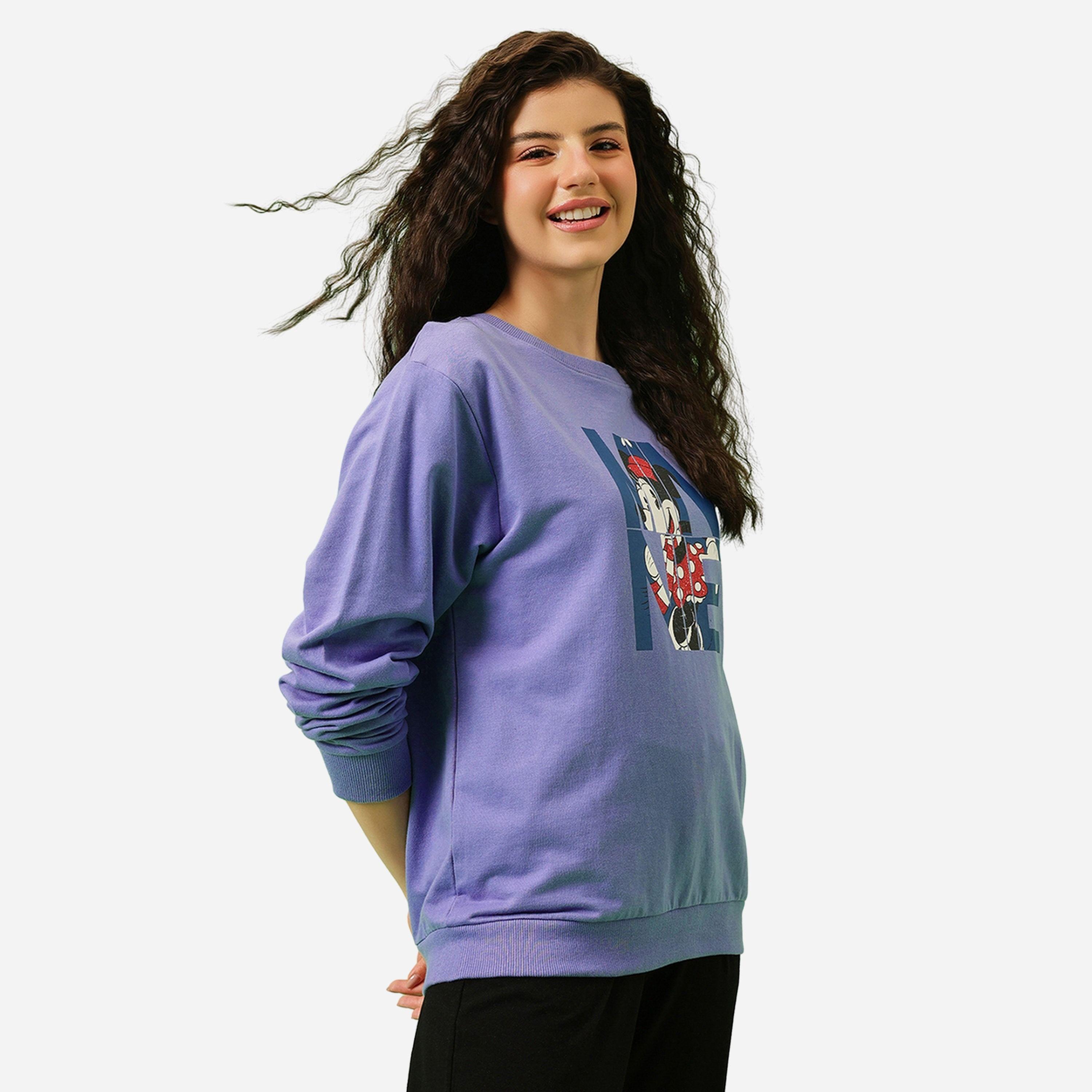 كلوفيا - سويت شيرت لون أزرق طبعة ميني ماوس-women-winterwear-hoodiesandsweatshirts-sweatshirts-image-3