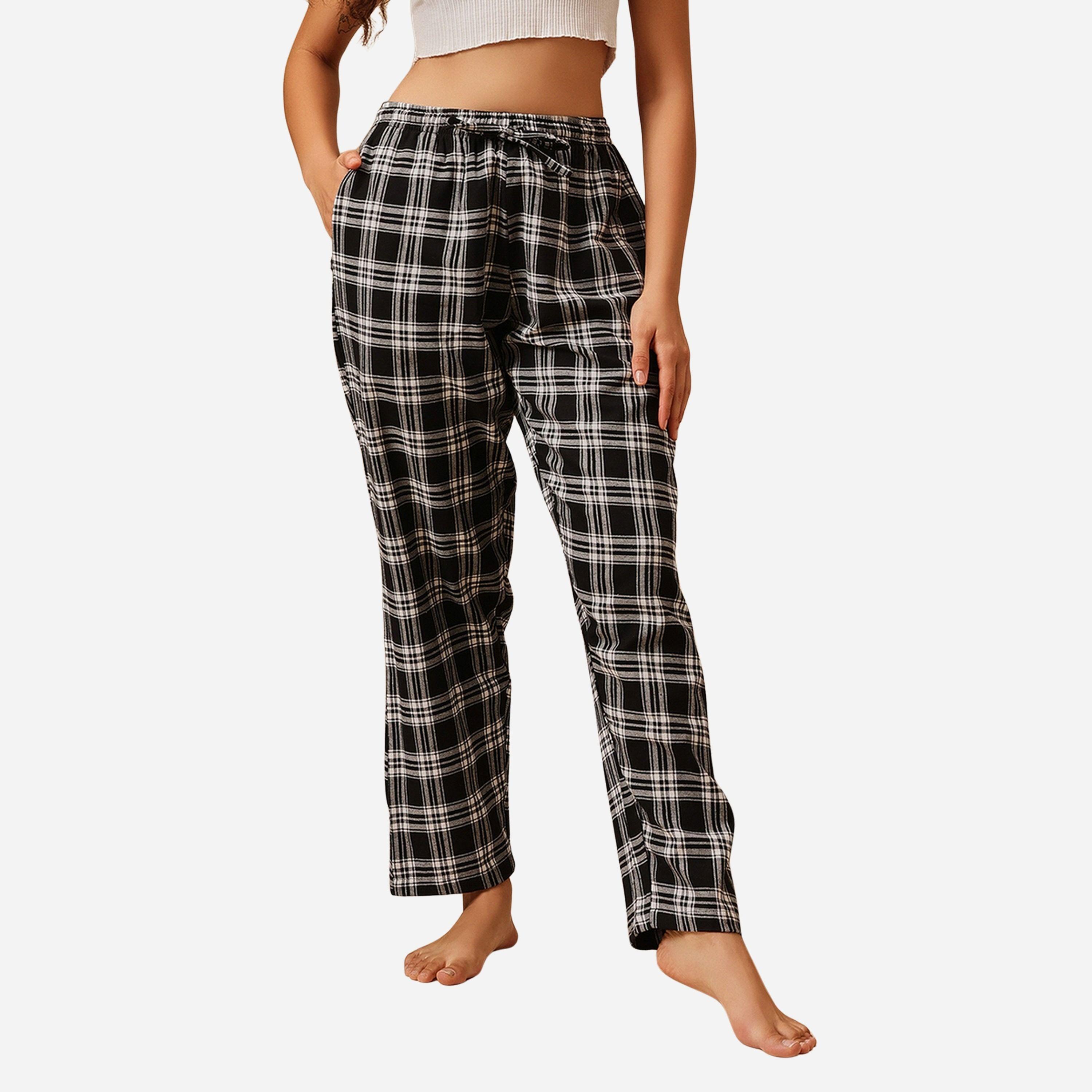 Clovia Women Plaid Checkered Pyjama Bottoms-women-clothing-nightwear-pyjamas-bottoms-image-1