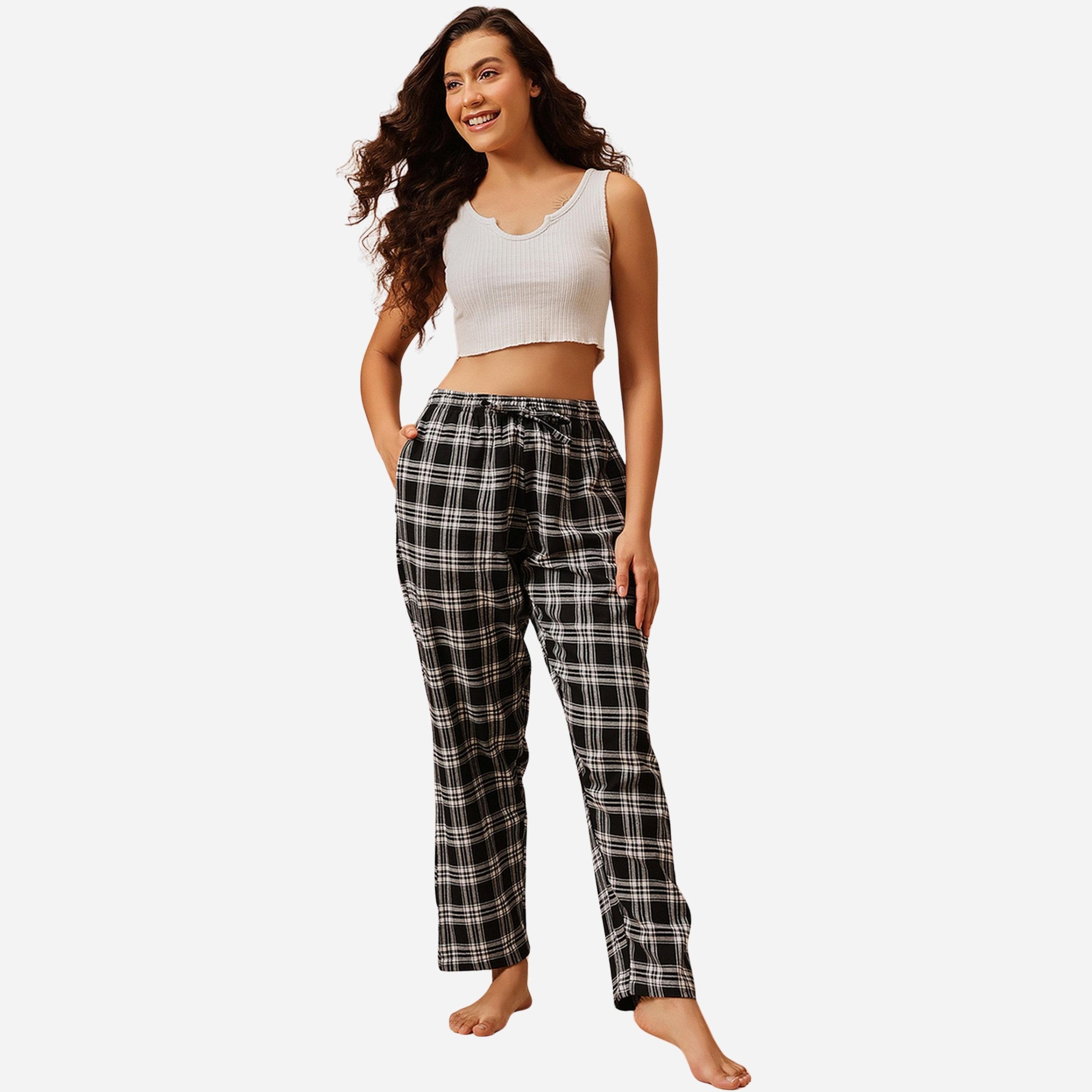 Clovia Women Plaid Checkered Pyjama Bottoms-women-clothing-nightwear-pyjamas-bottoms-image-2