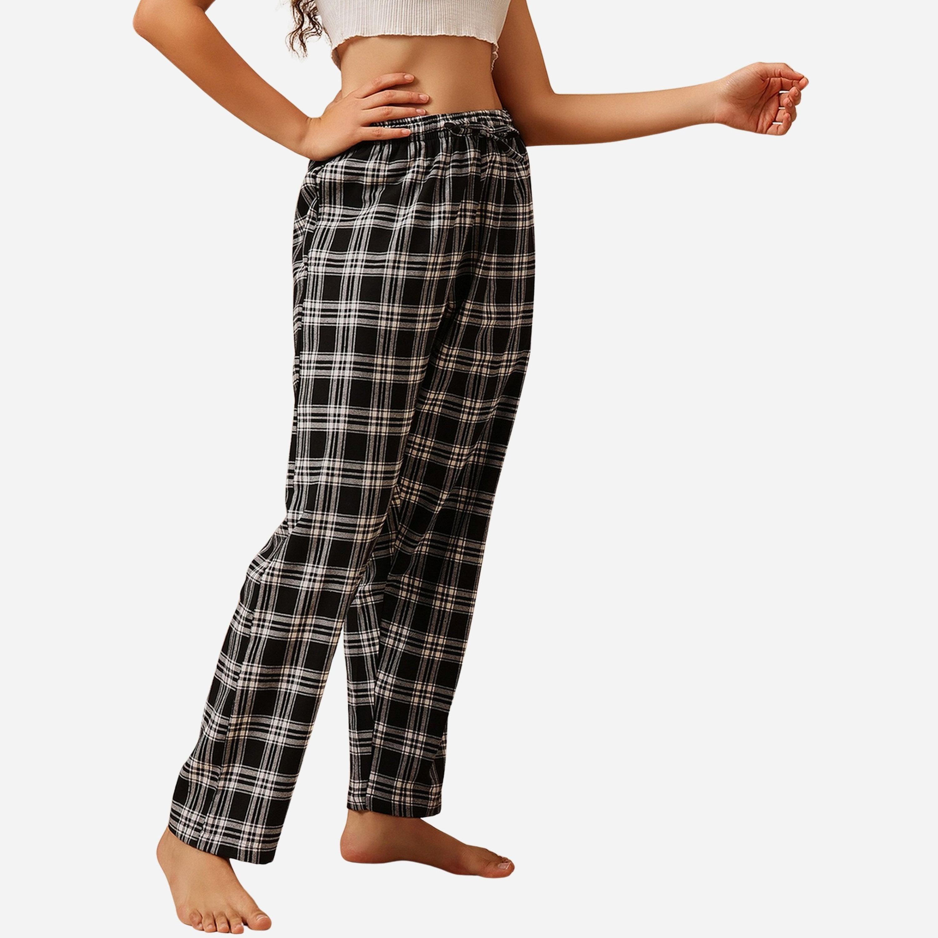 كلوفيا - بنطال بيجاما نسائي طبعة مربعات-women-clothing-nightwear-pyjamas-bottoms-image-4