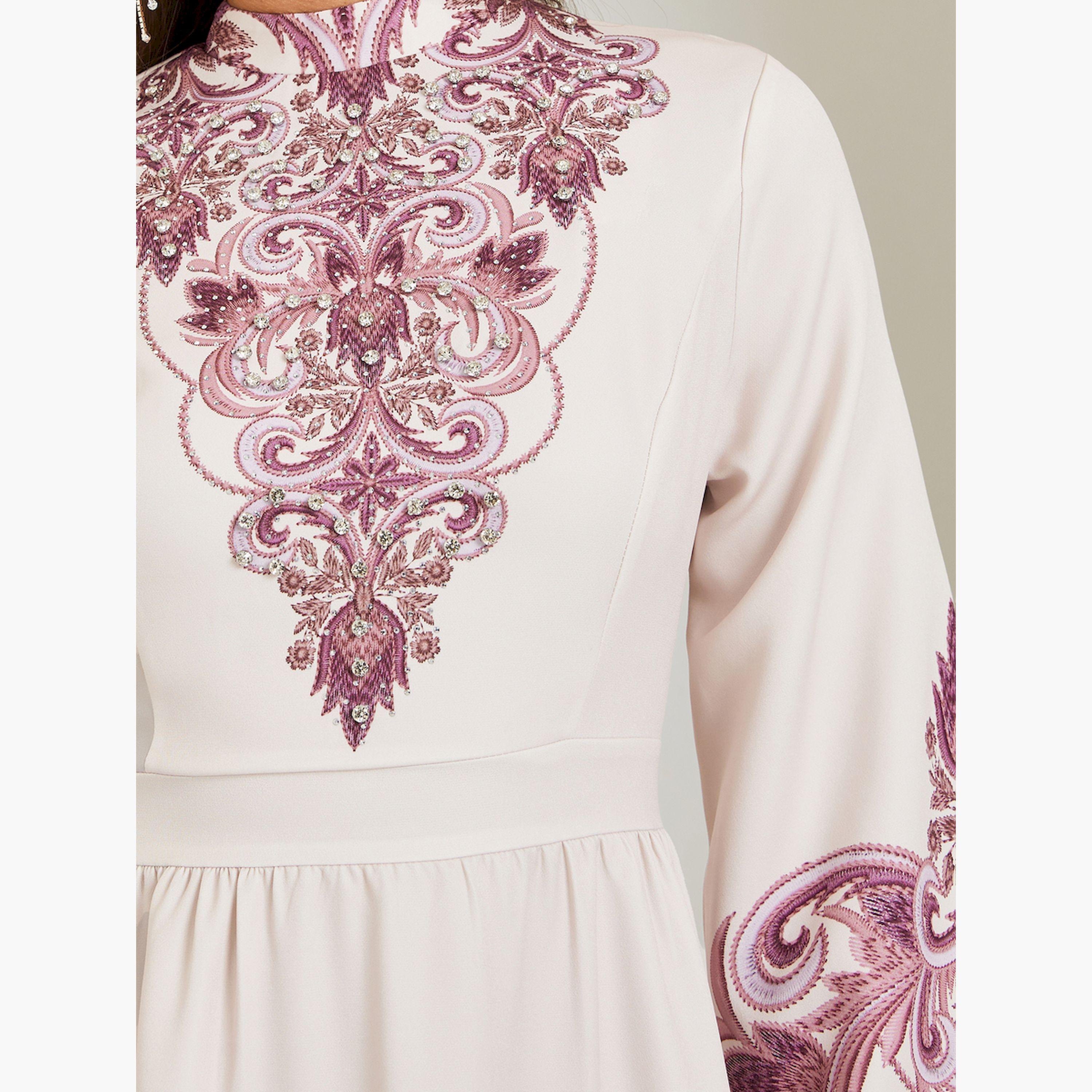 فستان طويل بتفاصيل مزينة عند الصدر-women-clothing-dresses-image-4