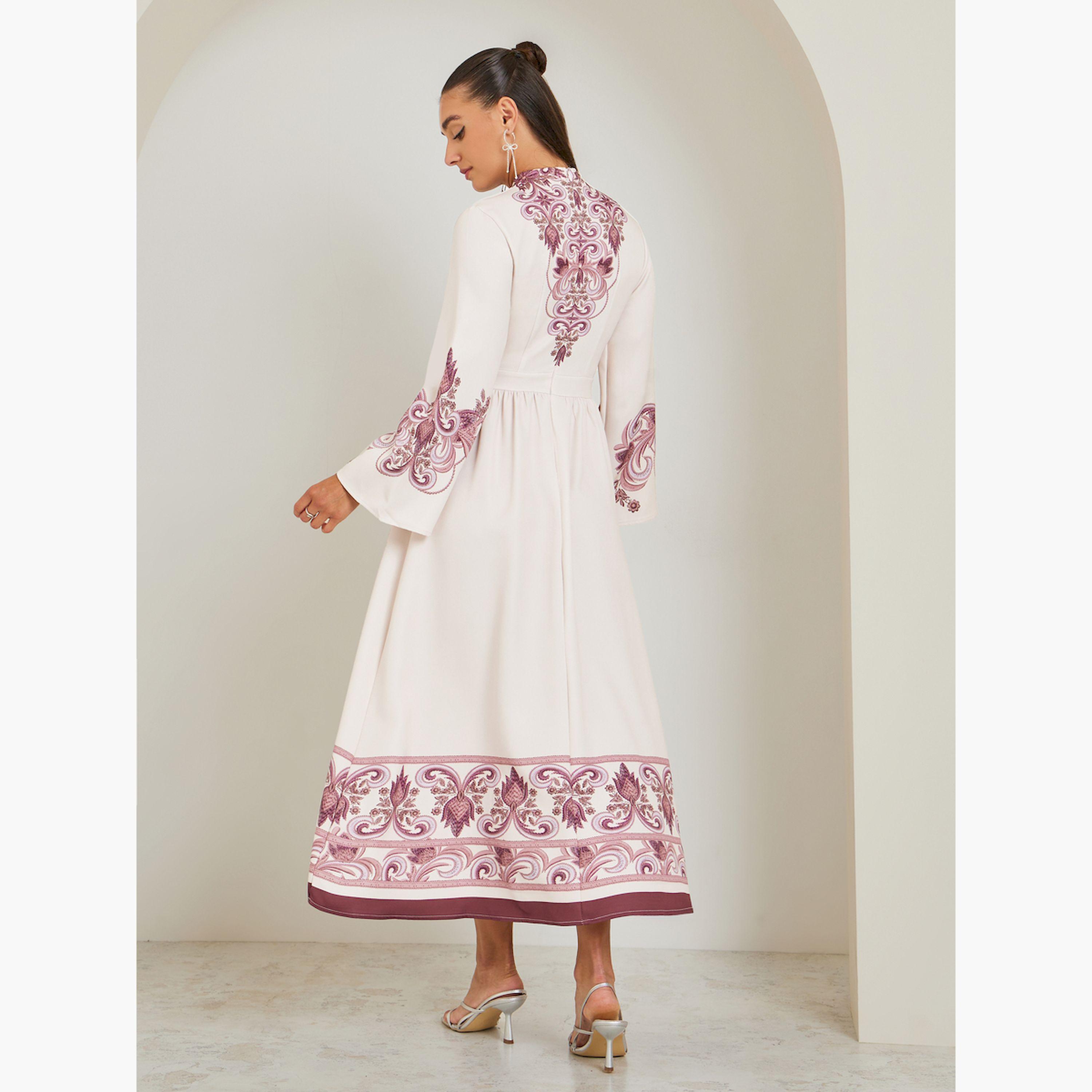 فستان طويل بتفاصيل مزينة عند الصدر-women-clothing-dresses-image-5