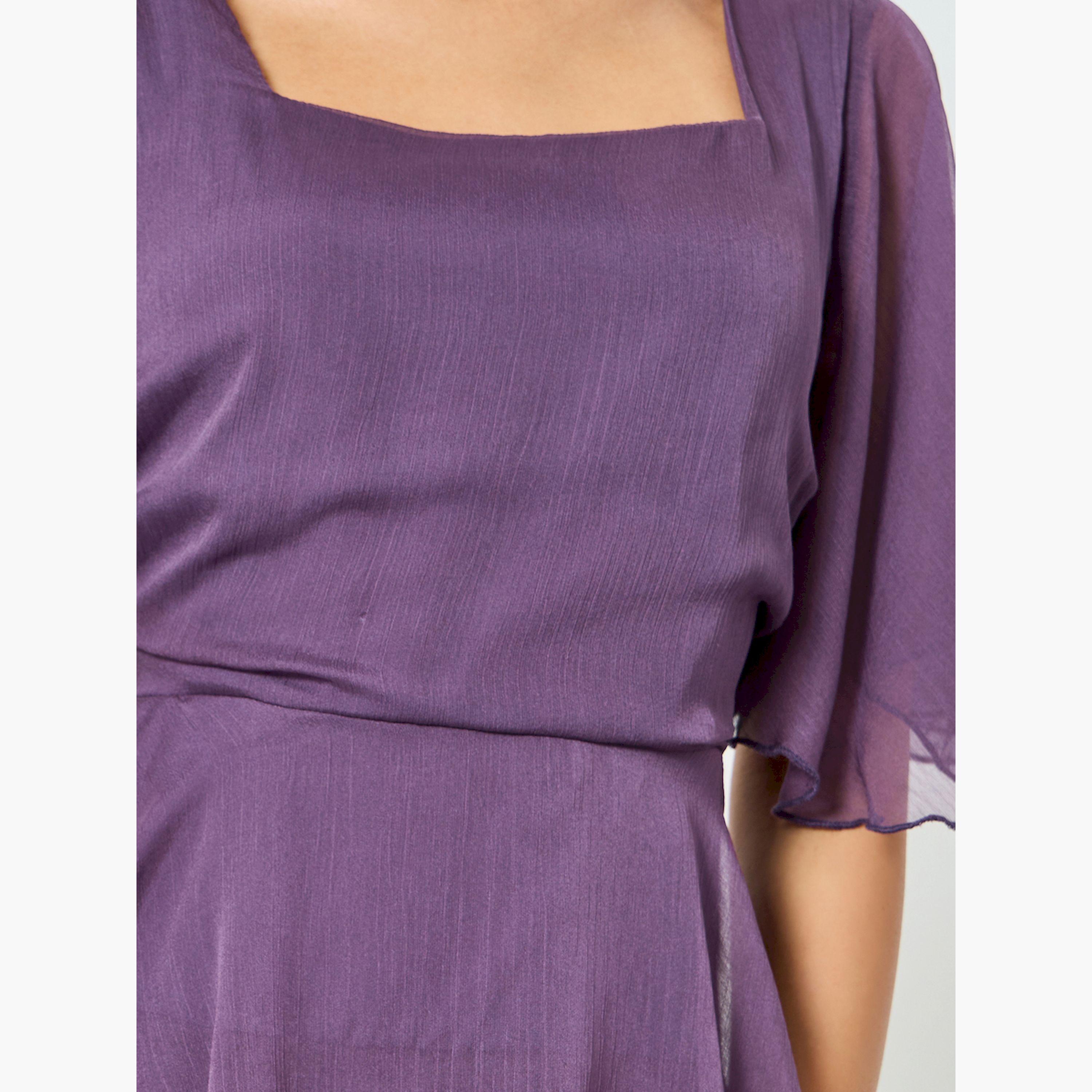 فستان طويل مزين بطبقات مع أكمام قصيرة-women-clothing-dresses-image-4