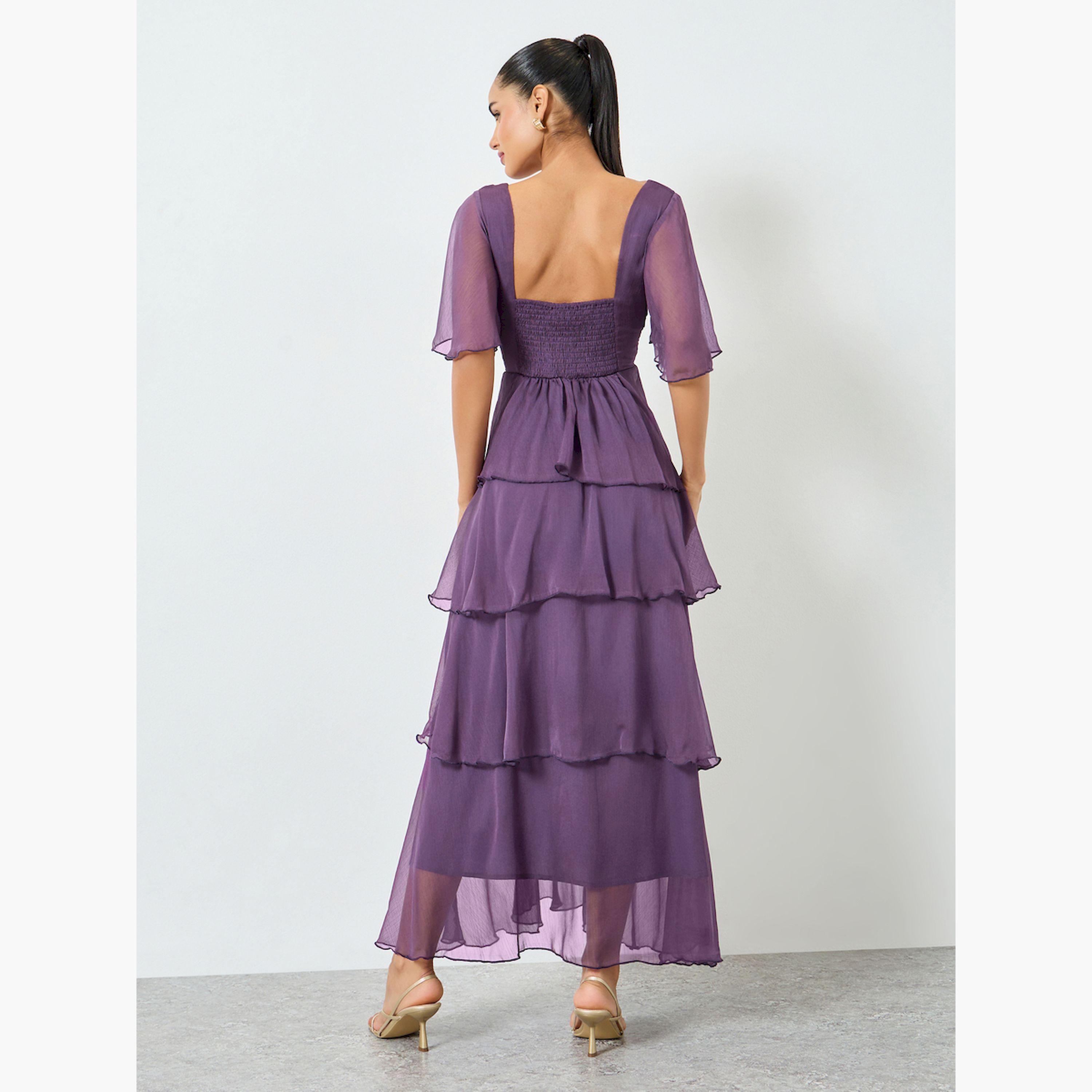 Styli Purple Short Sleeve Tiered Maxi Dress-women-clothing-dresses-image-5
