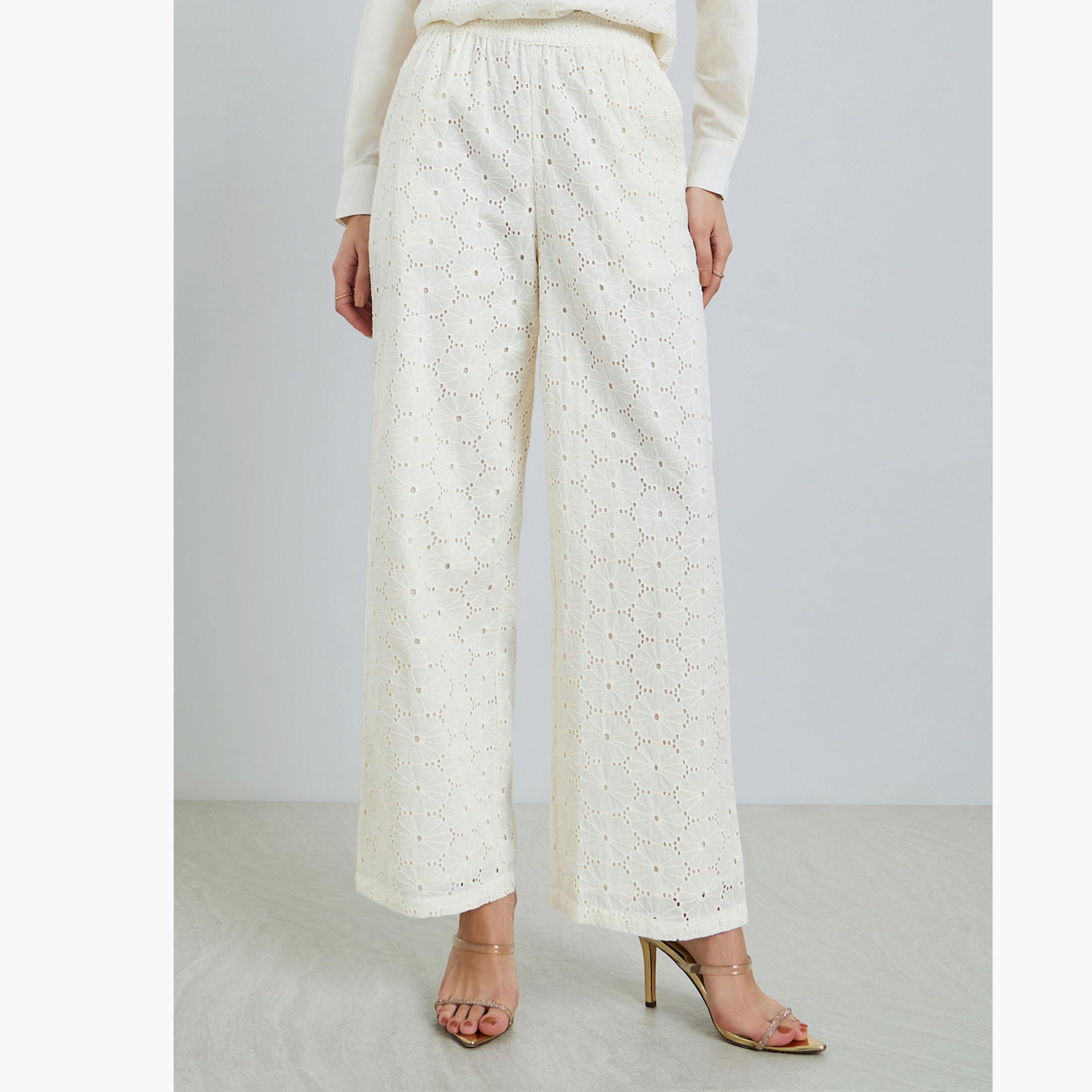 بنطال مطرز بأرجل واسعة-women-clothing-bottoms-trousers-image-1