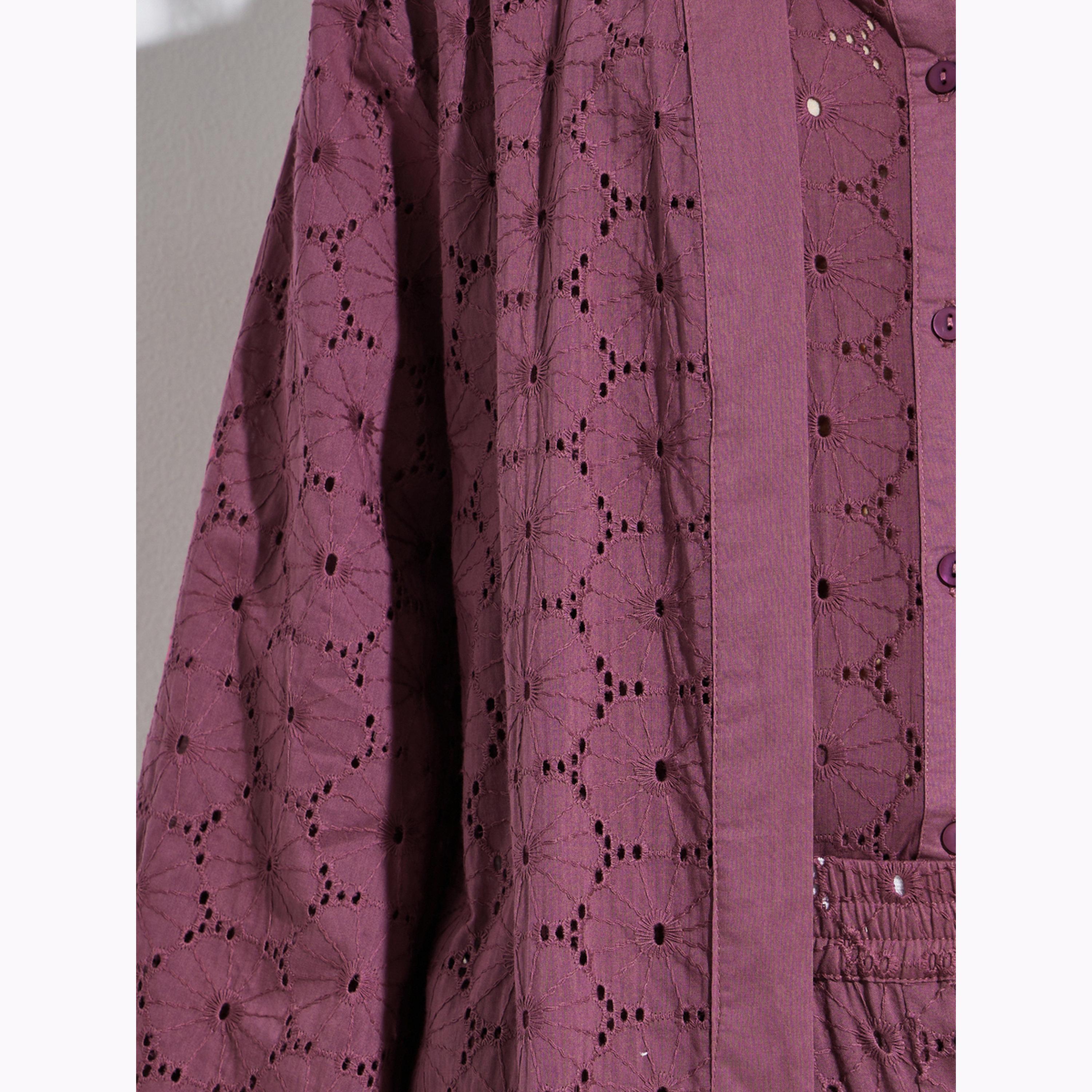 Styli Purple Schiffli Knee Length Kimono-women-winterwear-cardigansandjumpers-cardigans-image-4