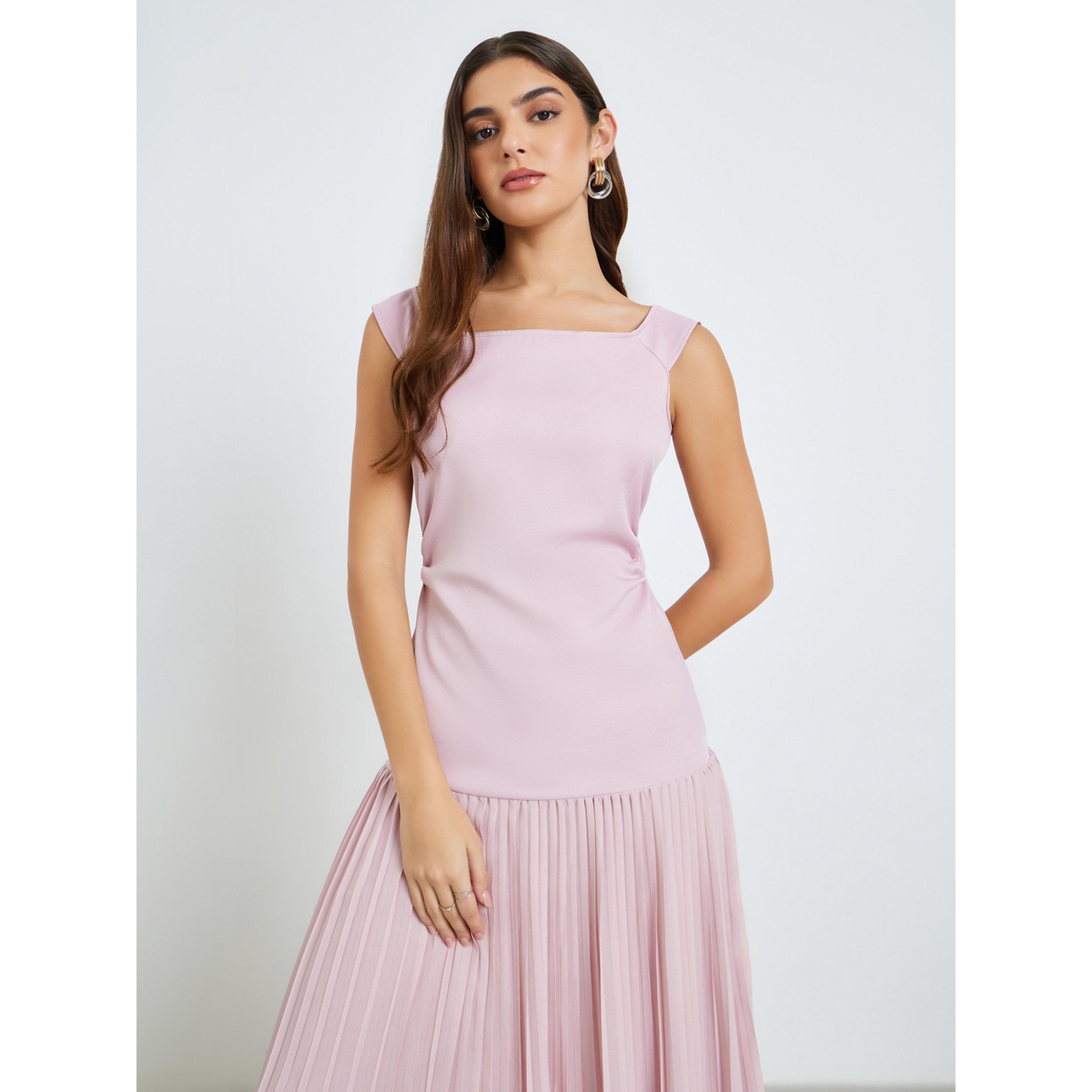 فستان طويل بحافة واسعة وكسرات-women-clothing-dresses-image-2