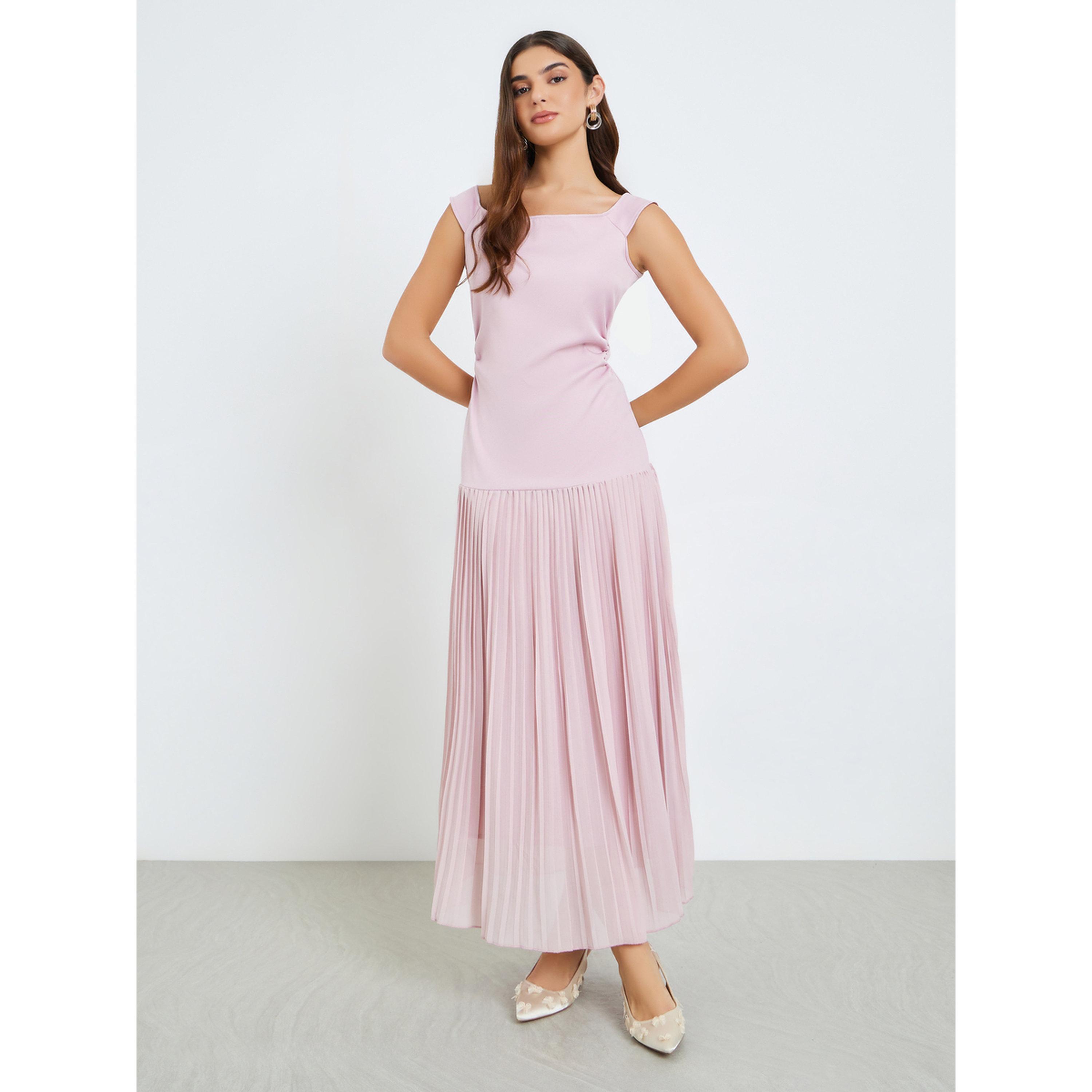 فستان طويل بحافة واسعة وكسرات-women-clothing-dresses-image-3