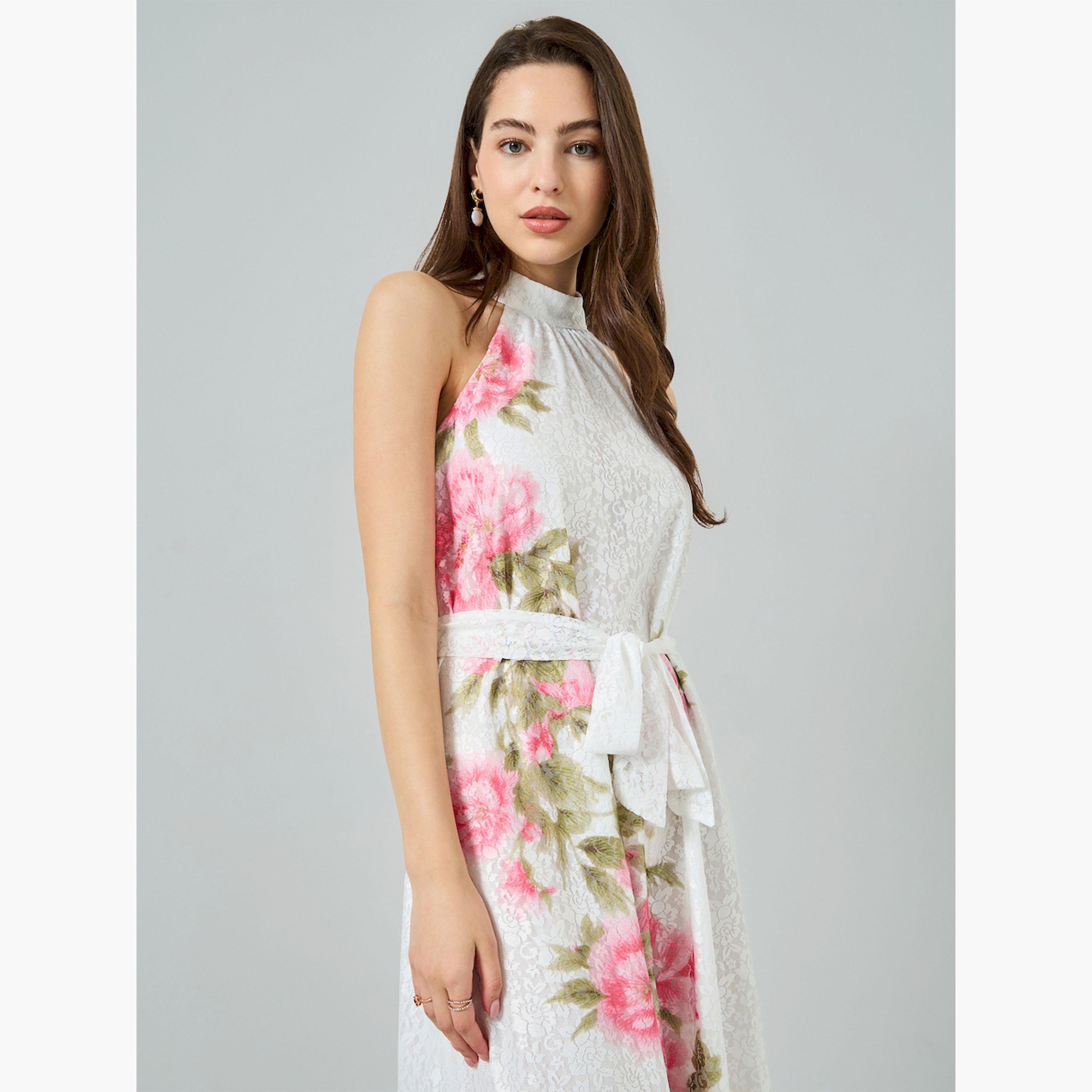 Styli White Floral Print Sleeveless Midi Dress-women-clothing-dresses-image-2