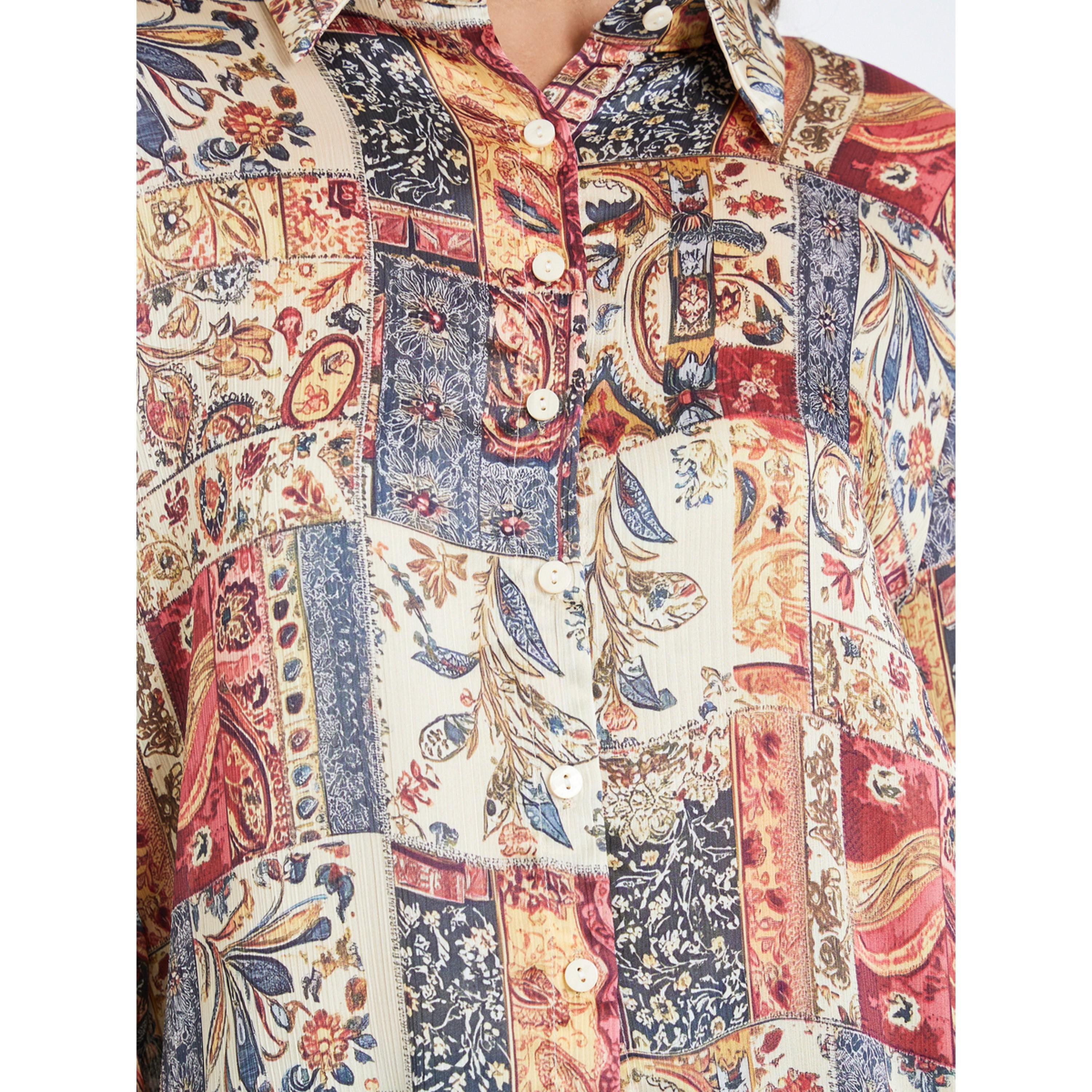 Styli Women Satin Printed Button Down Blouse-women-clothing-shirtsandblouses-shirts-image-4