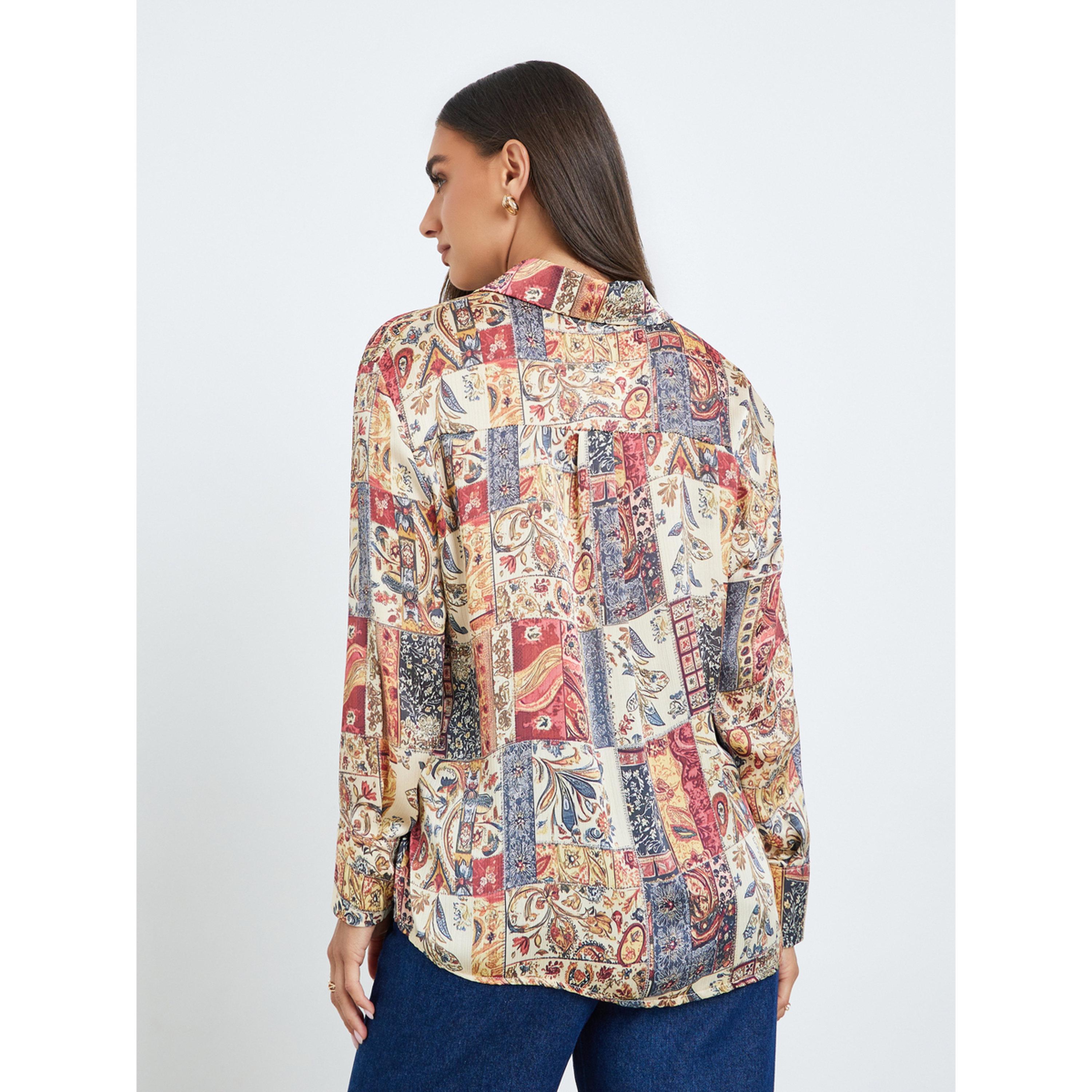 Styli Women Satin Printed Button Down Blouse-women-clothing-shirtsandblouses-shirts-image-5