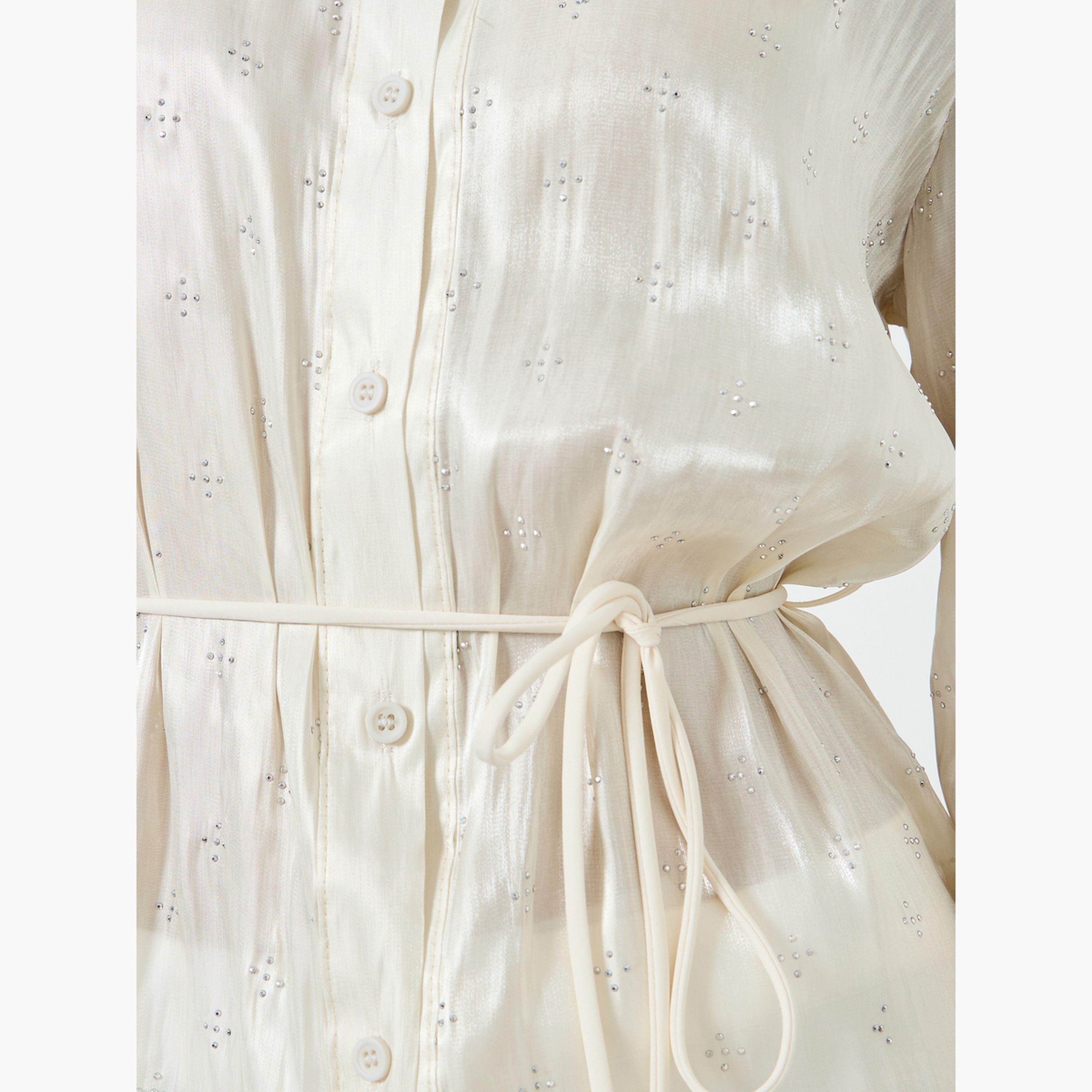 قميص سكري مزين برباط خصر-women-clothing-shirtsandblouses-blouses-image-5