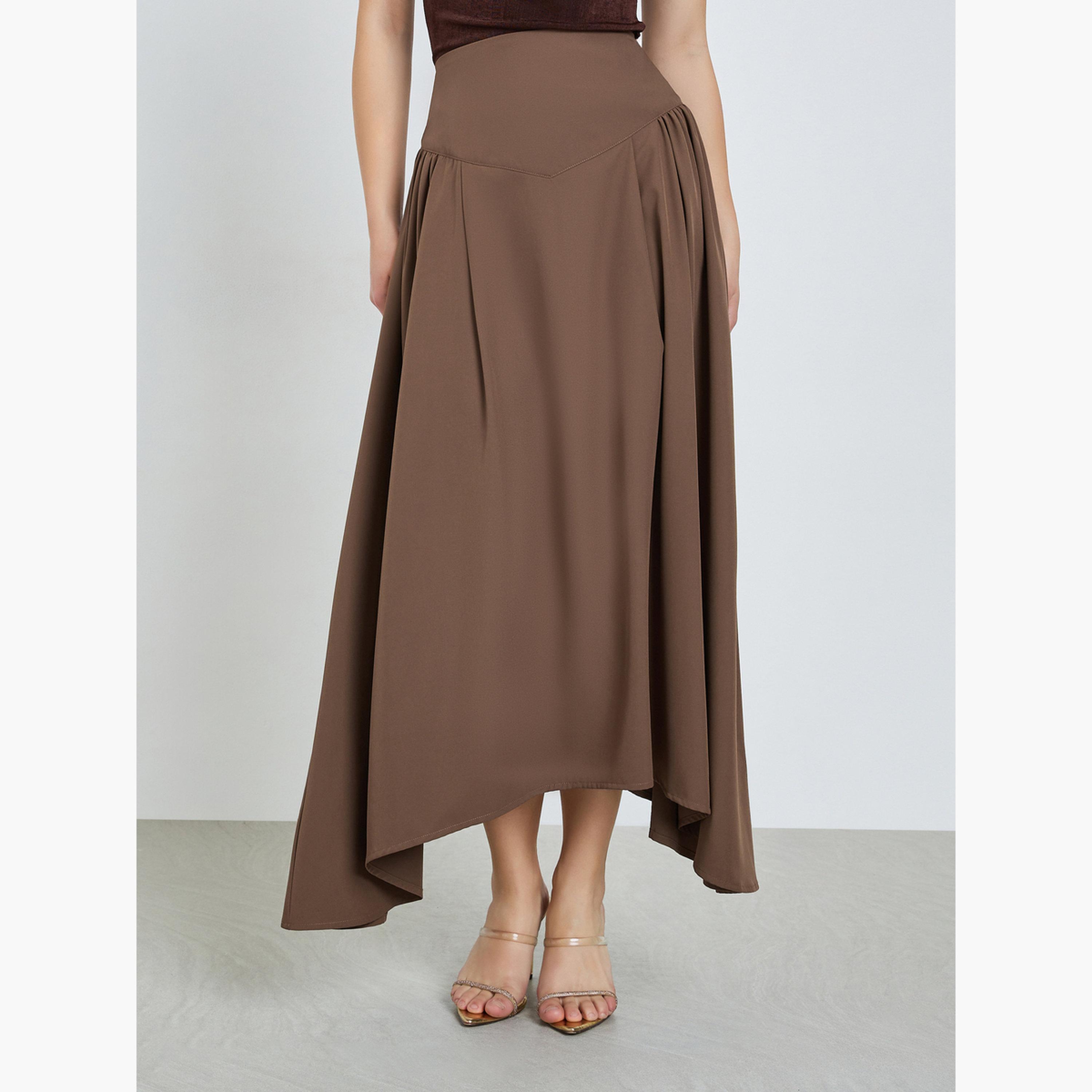 تنورة طويلة بحافة غير متماثلة-women-clothing-bottoms-skirts-image-1