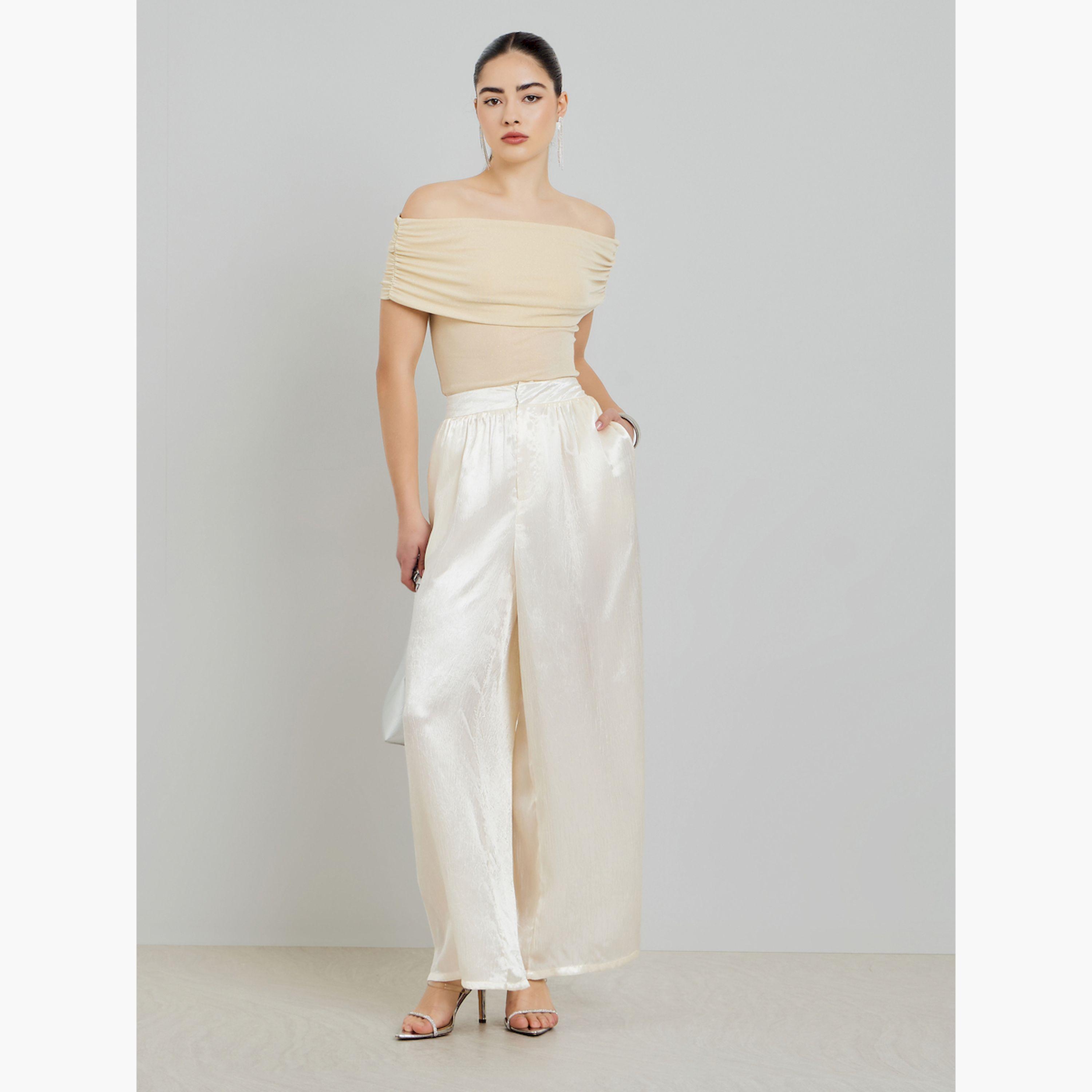 بنطال لامع بساق واسعة-women-clothing-bottoms-trousers-image-2