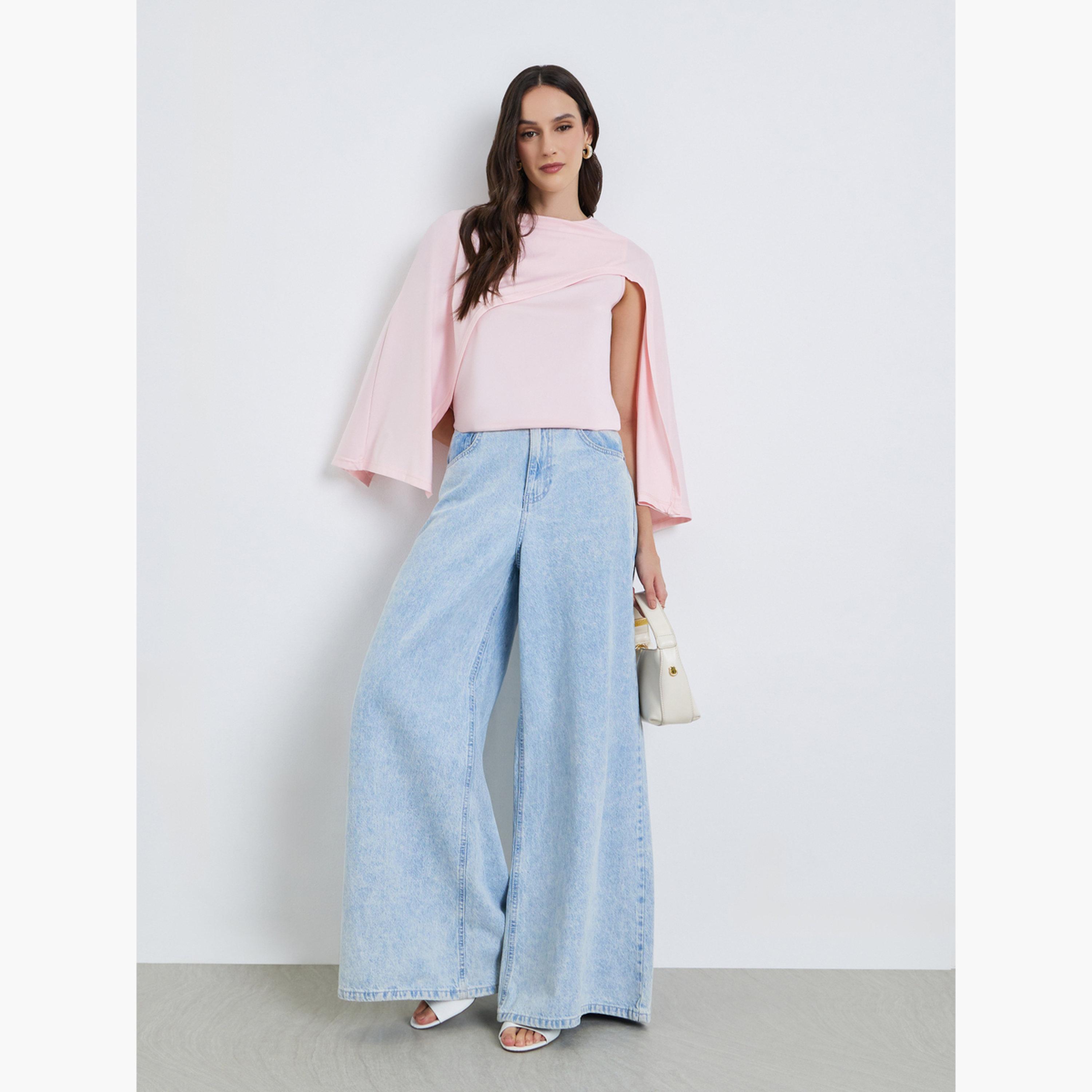 بلوزة بتفاصيل محبوكة مع تفاصيل شال-women-clothing-shirtsandblouses-blouses-image-2