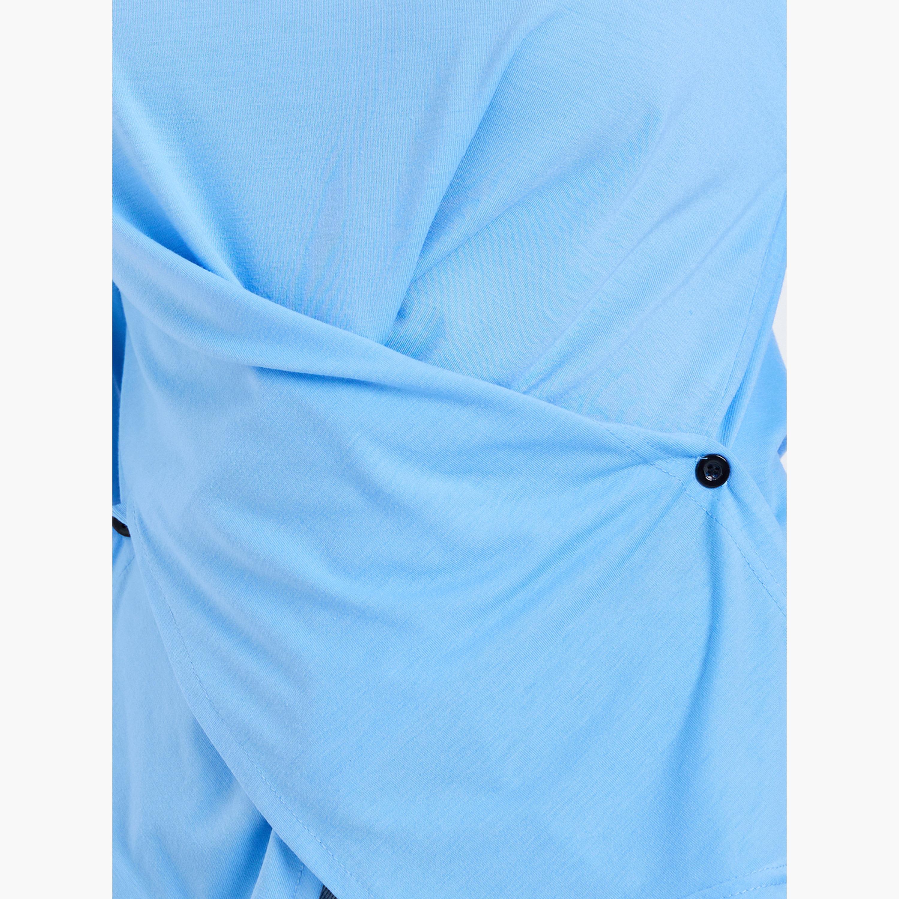 Styli Women Blue Long Sleeve Wrap Top-women-clothing-shirtsandblouses-blouses-image-3